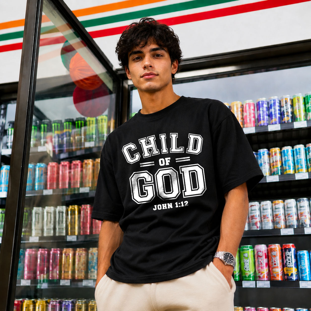 Unisex Softstyle T-Shirt featuring a "Child of God" design, made by Printify, shown in the image with a comfortable fit and soft fabric.