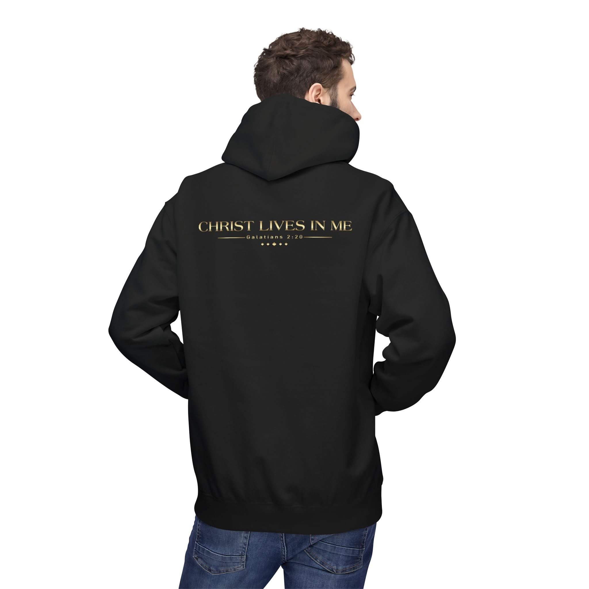Jesus Crest: Unisex Hooded Sweatshirt: Christ Lives in Me-thumbmail-6