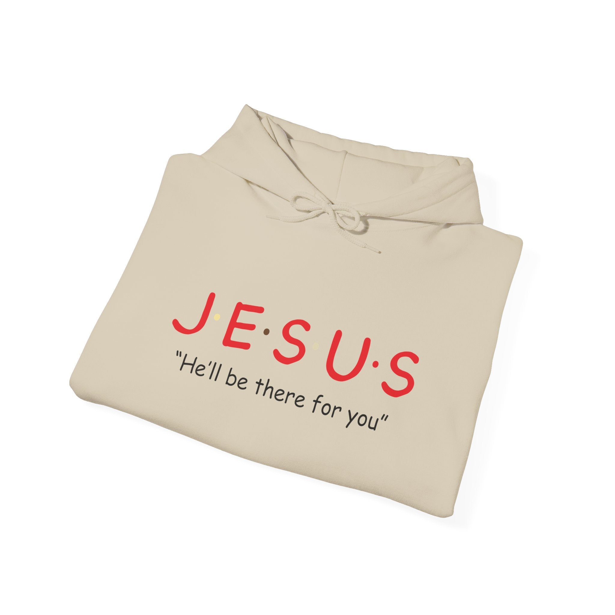 Unisex Heavy Blend™ hoodie featuring a Jesus design, with a front pocket and hood, made by Printify.