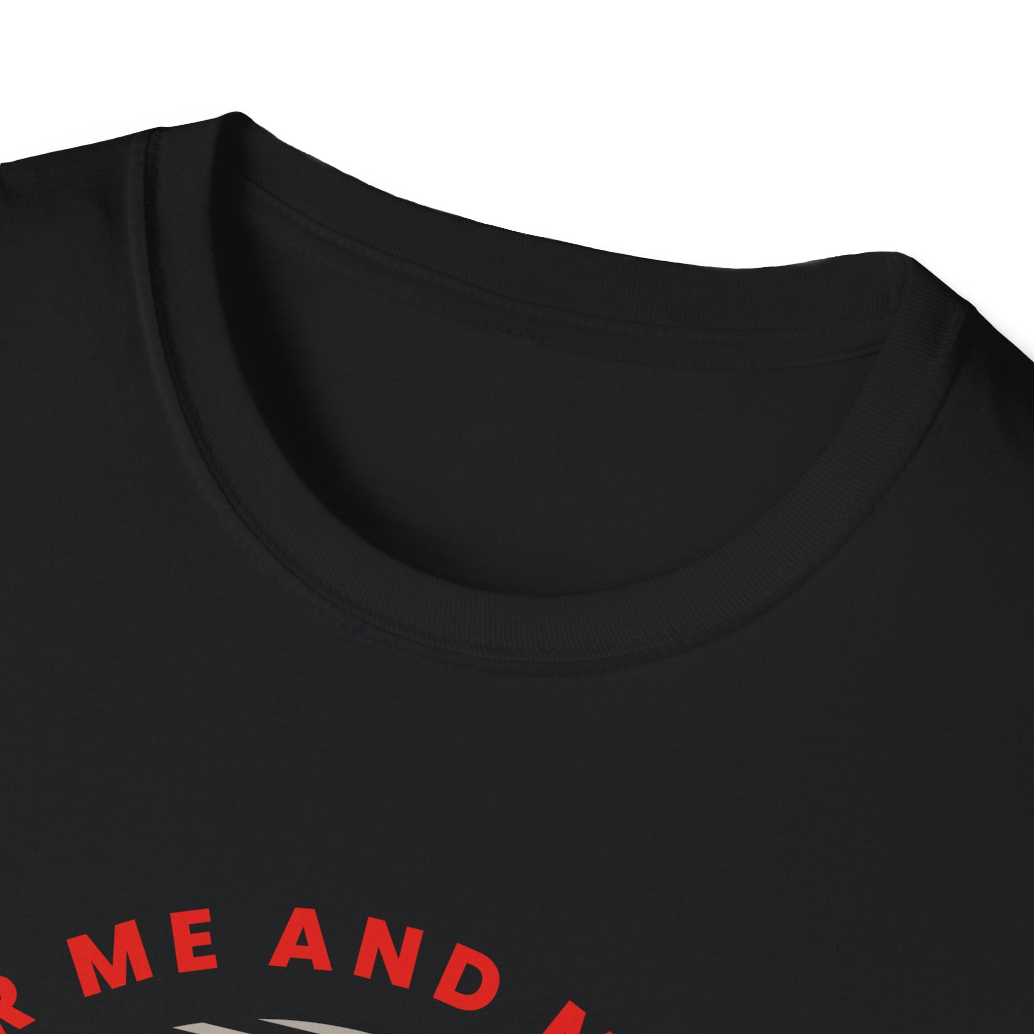 Unisex softstyle T-shirt with the phrase "As for Me and My House We Will Serve the Lord" printed on the front, by Printify.