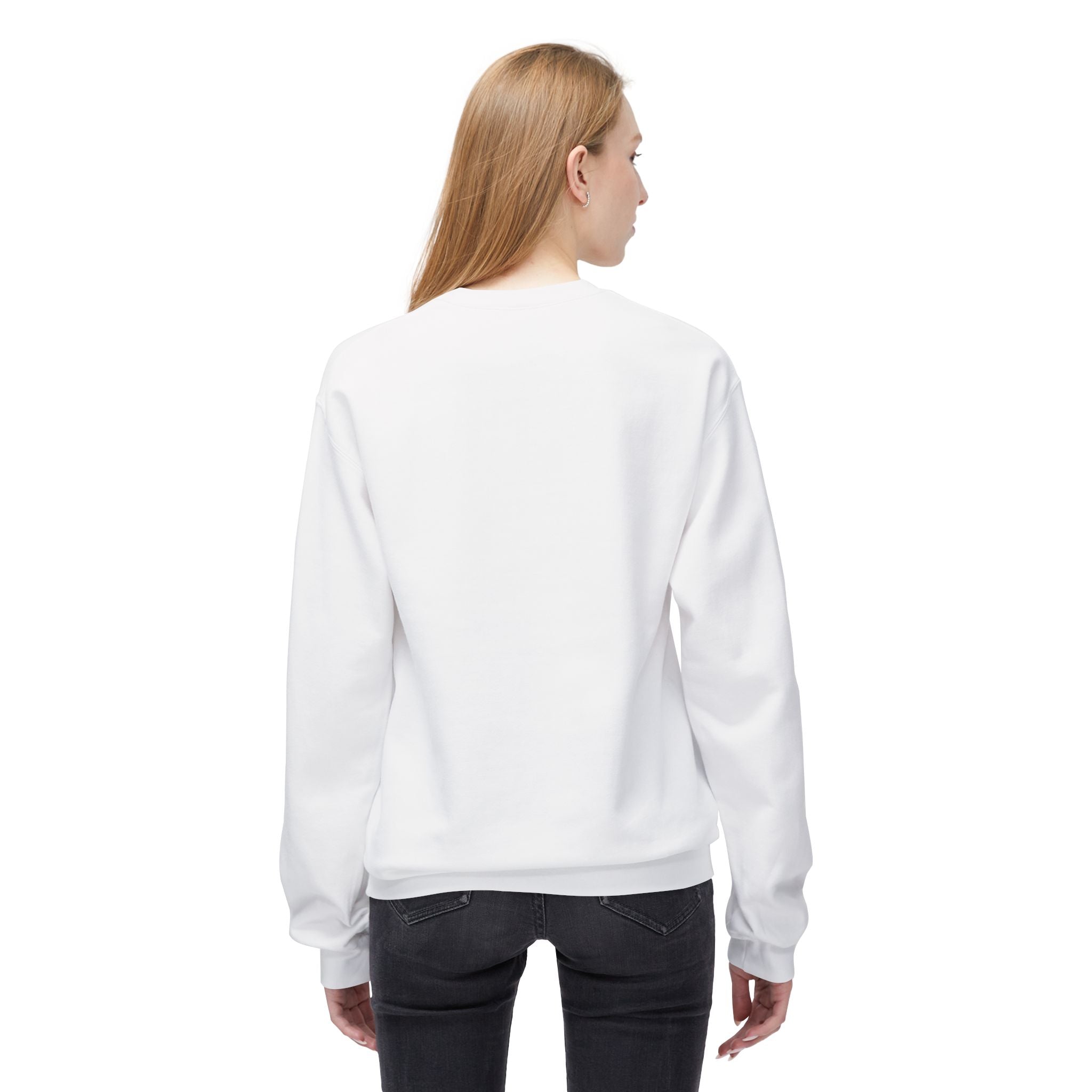 Unisex midweight softstyle fleece crewneck sweatshirt with biblical verse "As for Me and My House We Will Serve the Lord" by Printify.