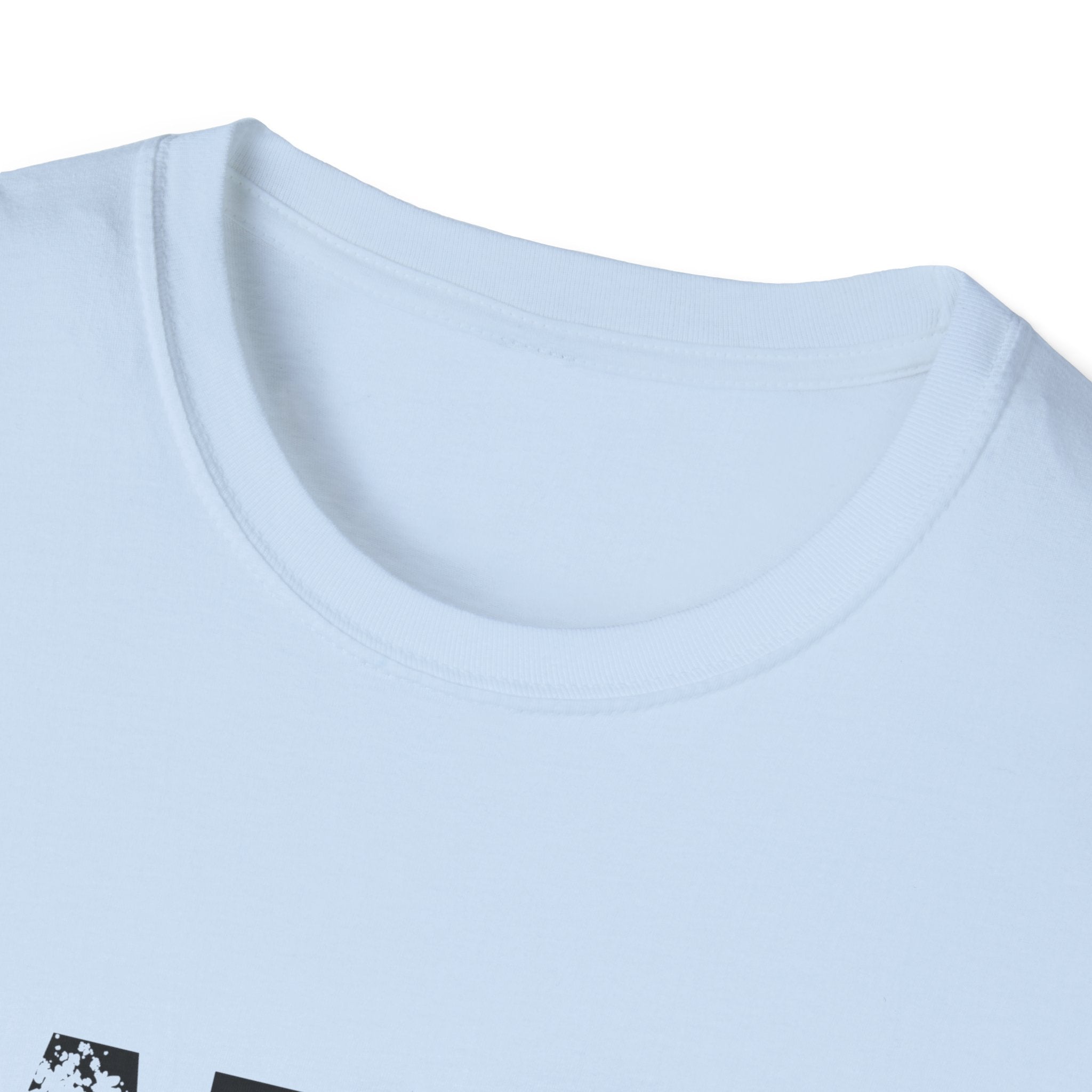 Unisex softstyle T-shirt with biblical design "The Battle Belongs to the Lord" printed by Printify on a white fabric.