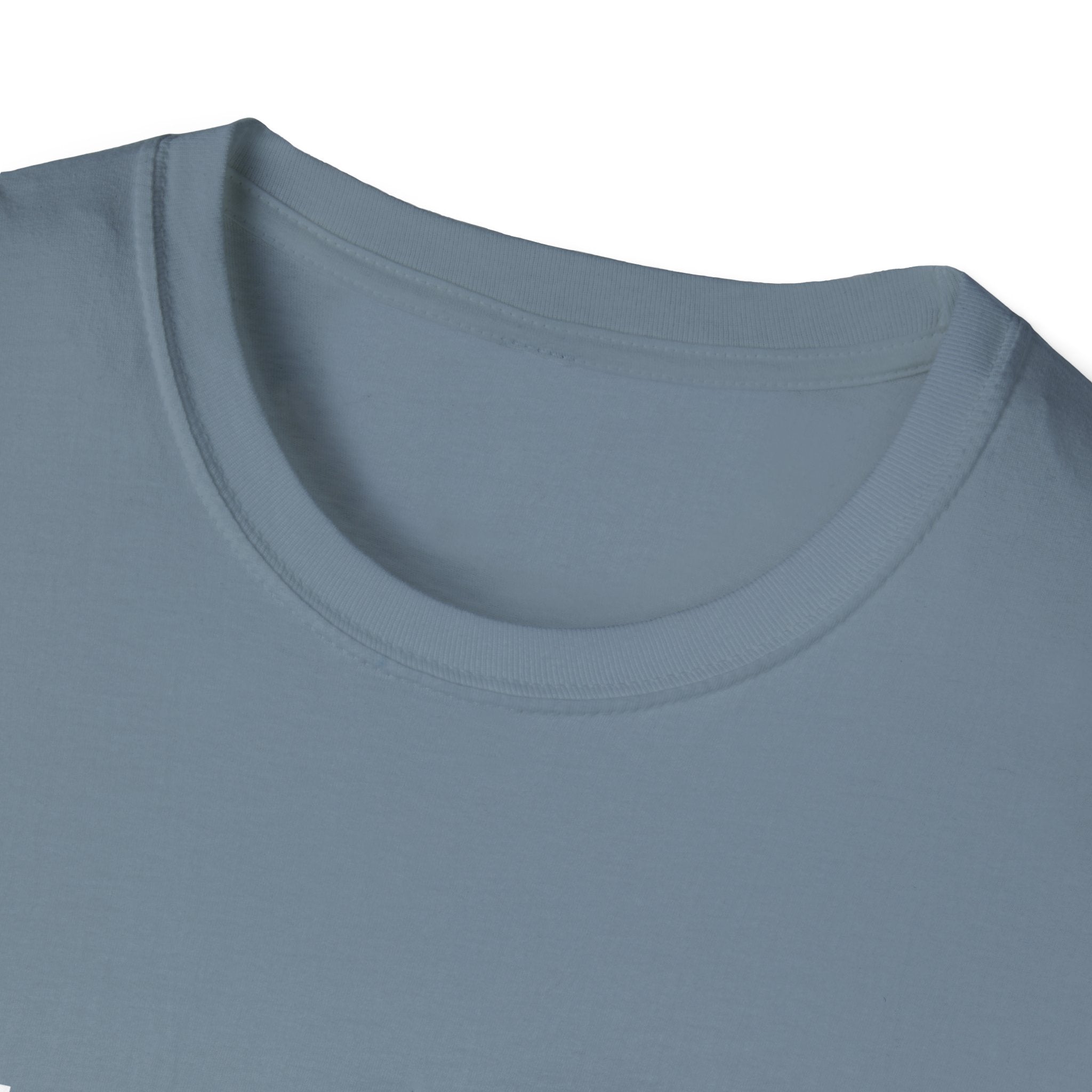Unisex softstyle T-shirt from Printify with "Be Strong and Courageous" motivational print, shown on a neutral background.