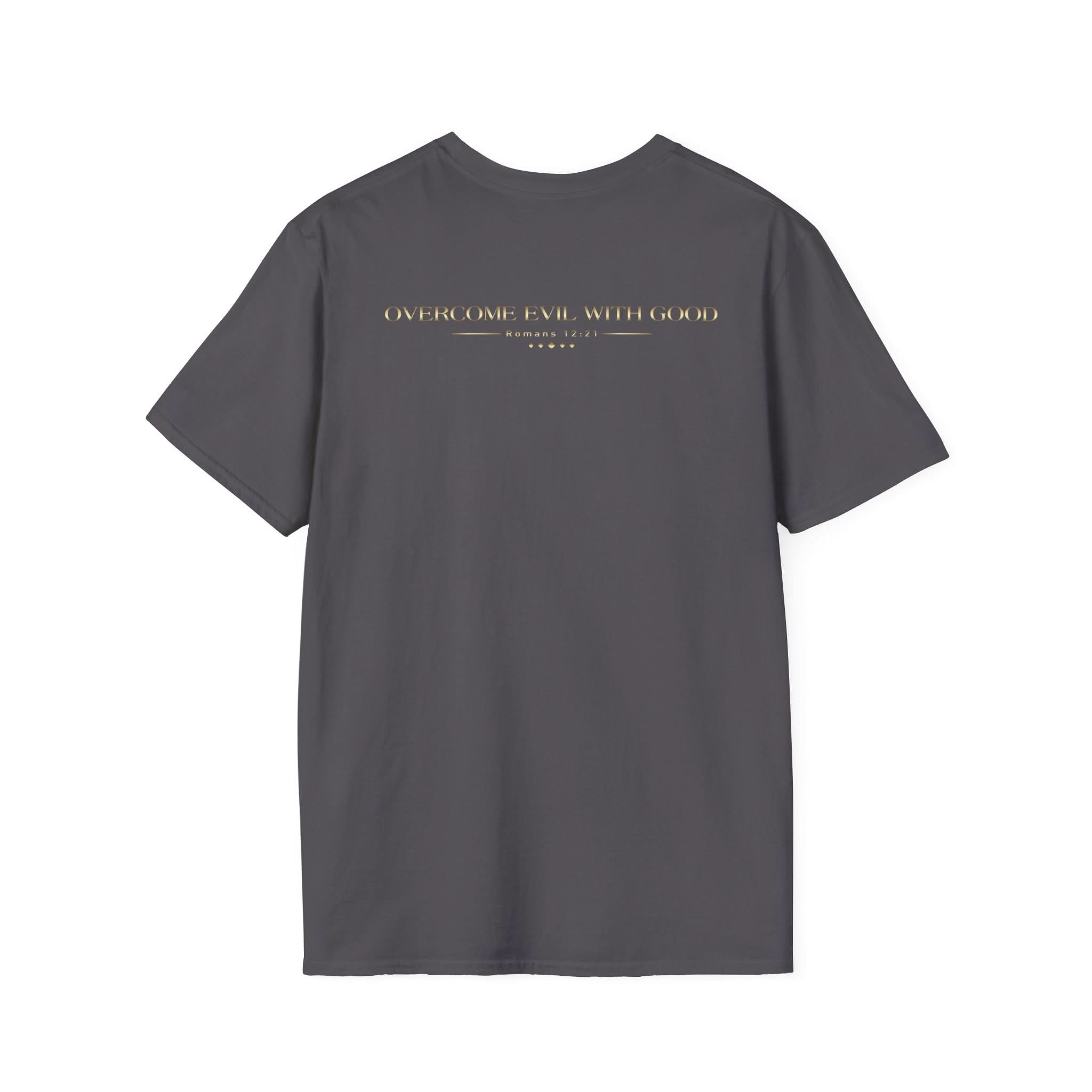 Christ Centered Man: Unisex Softstyle T-Shirt: Overcome Evil with Good - Christ Centered Ministries