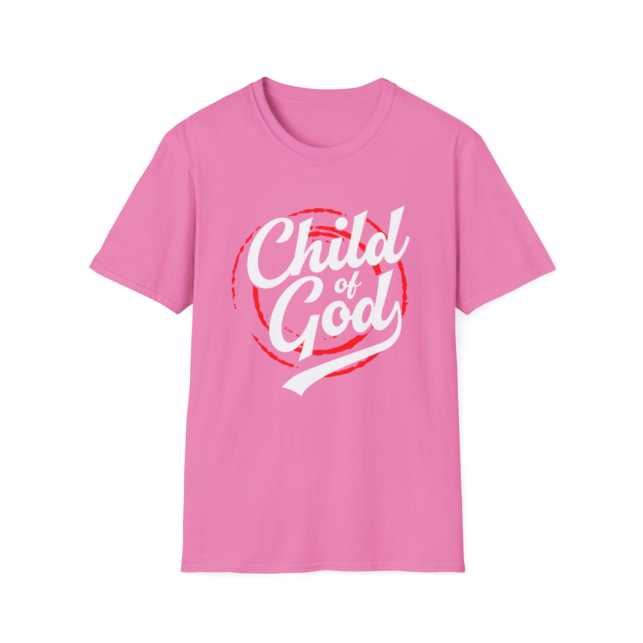 Unisex softstyle T-shirt by Printify featuring "Child of God" graphic, with a comfortable fit and casual style.