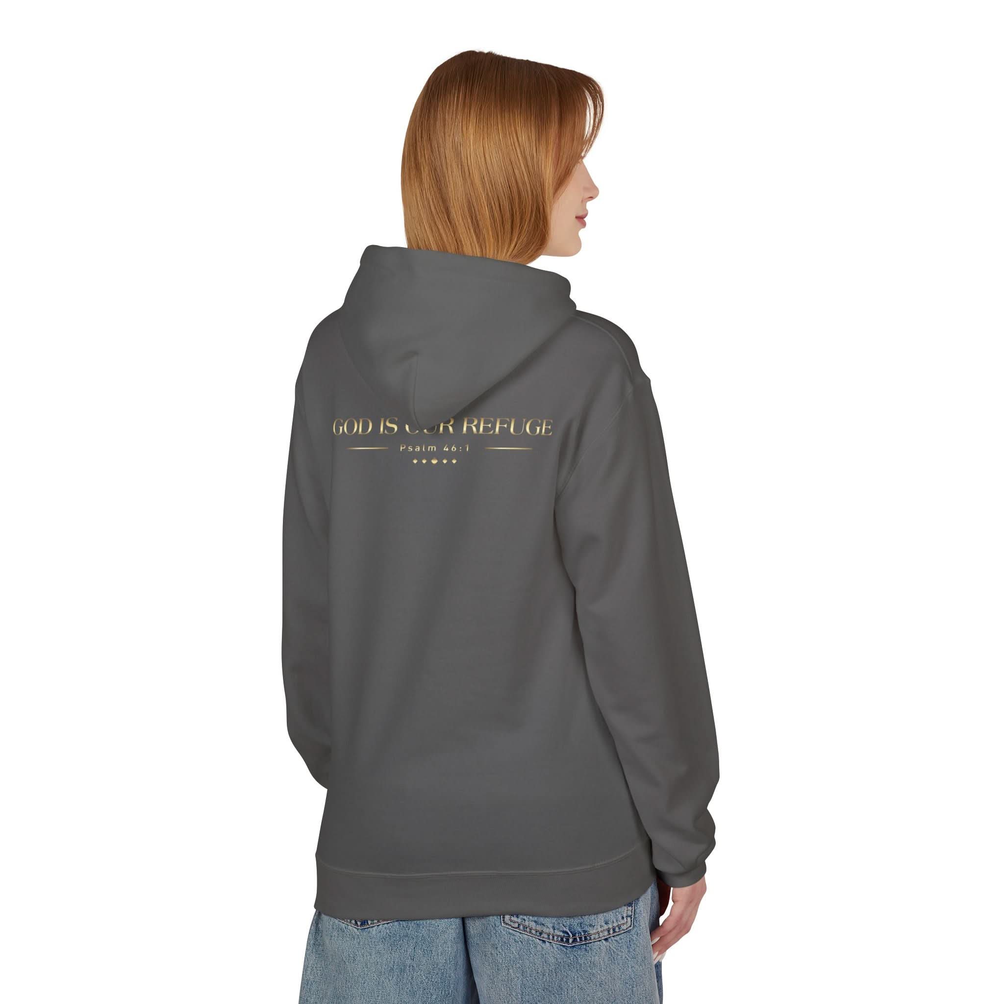 Jesus Crest: Unisex Hooded Sweatshirt: God Is Our Refuge-thumbmail-5