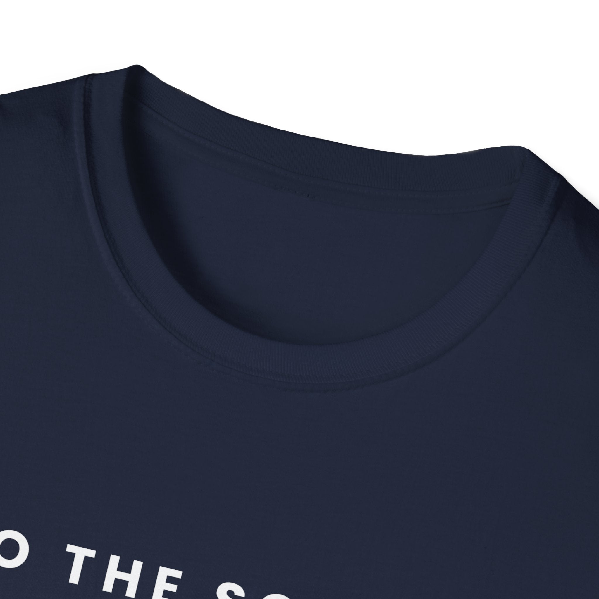 Unisex softstyle T-shirt with "Who the Son Sets Free is Free Indeed" print, featuring a comfortable fit and casual style.