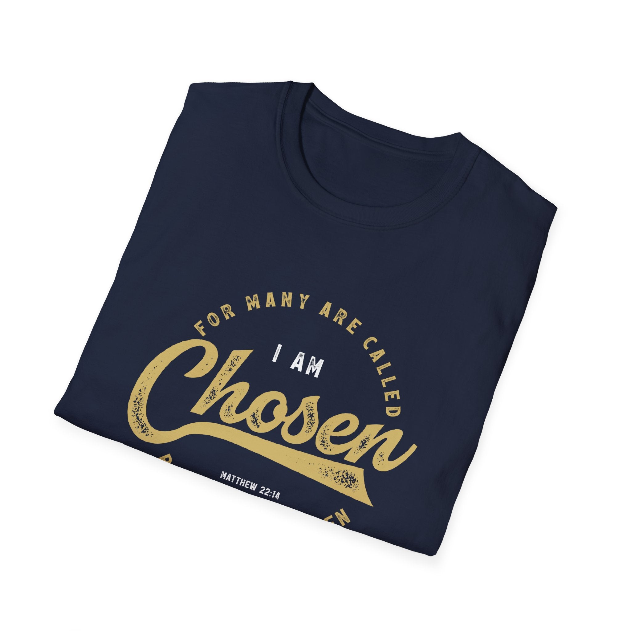 Unisex softstyle T-shirt by Printify featuring the "I Am Chosen" graphic design, in a comfortable fit and casual style.