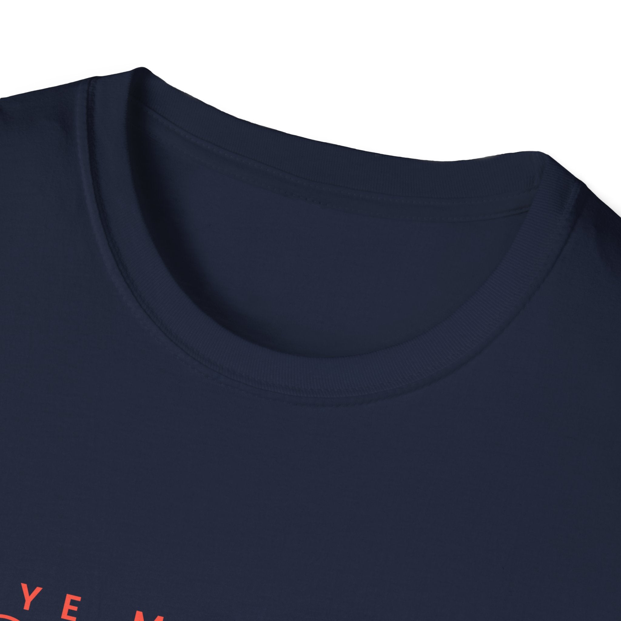 Unisex softstyle T-shirt with "Ye Must Be Born Again" print, in white fabric, from Printify.