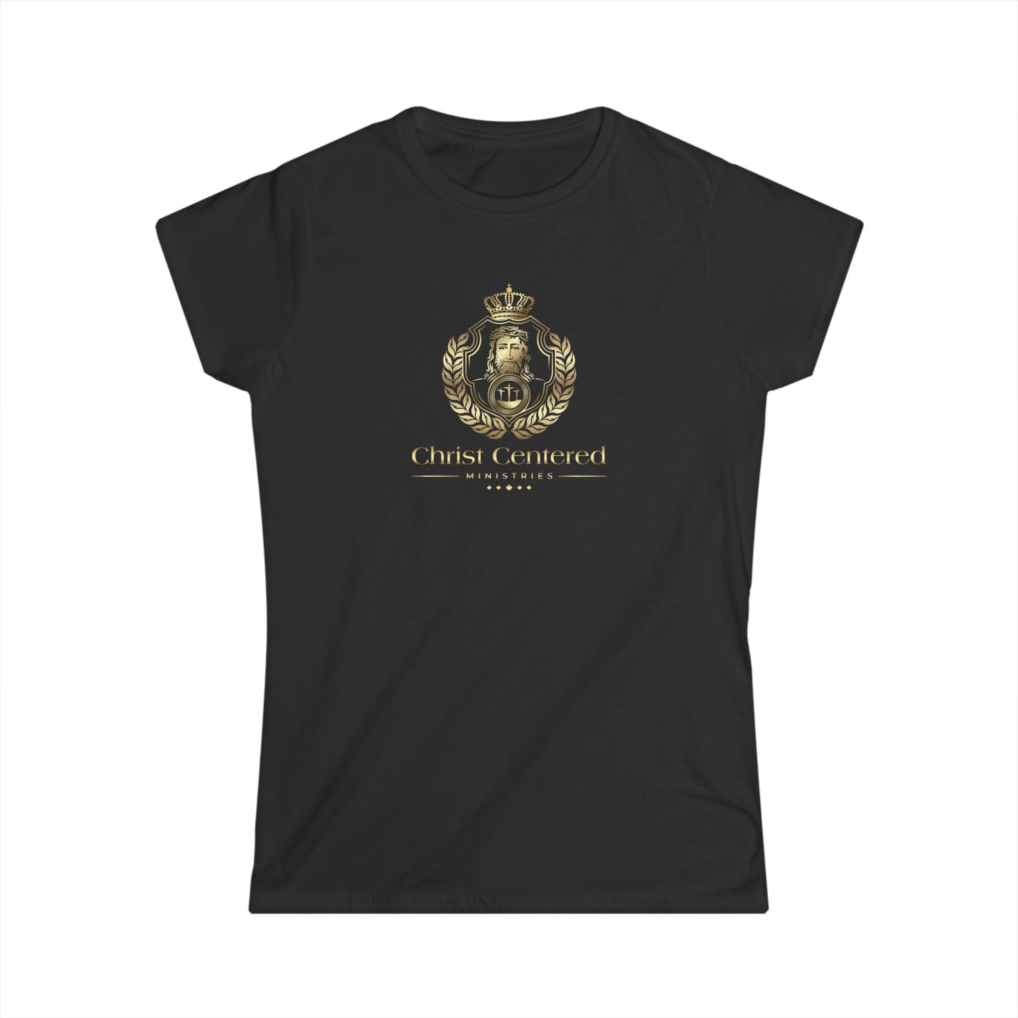 Jesus Crest: Women's Softstyle T-Shirt: Christ Lives in Me - Christ Centered Ministries