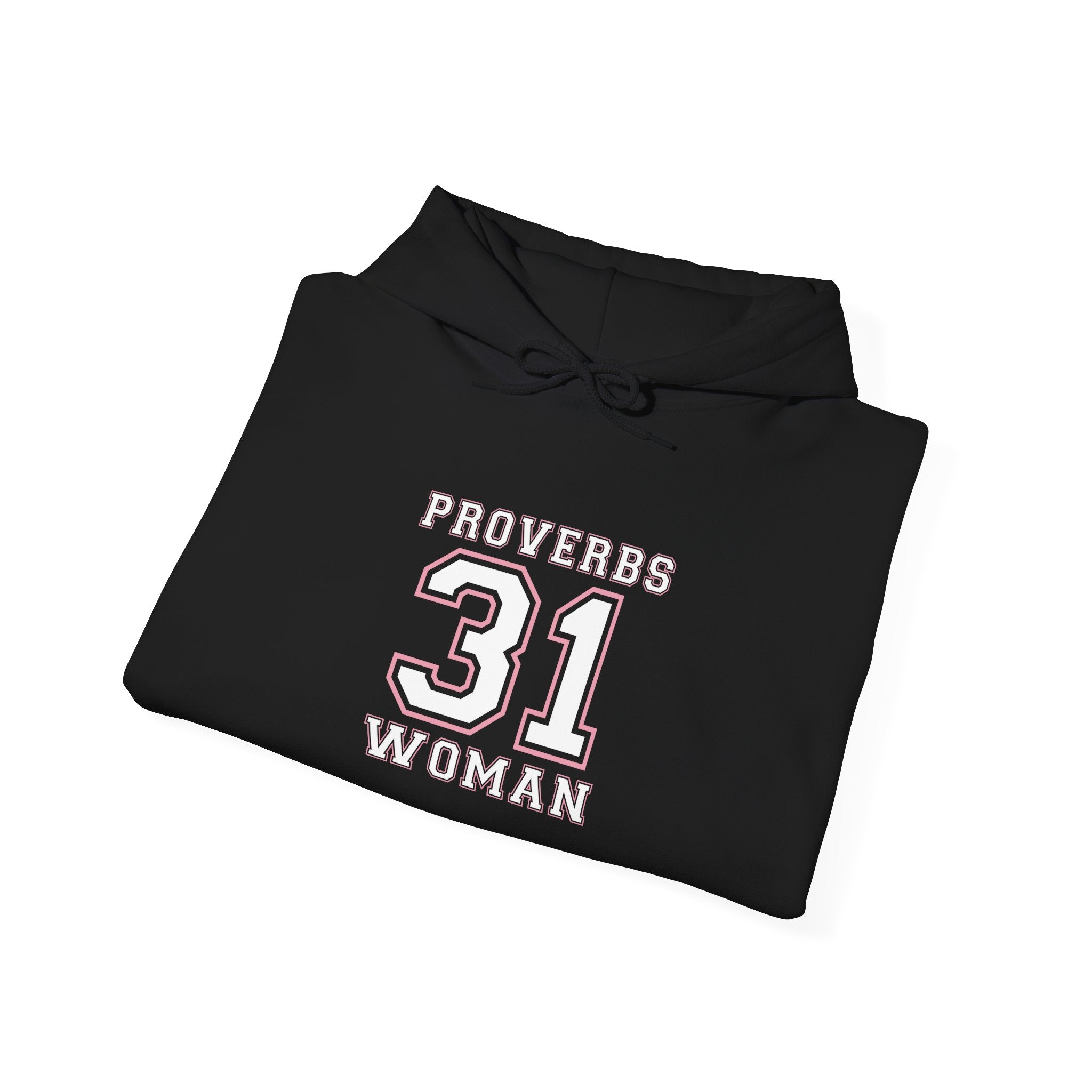 Unisex Heavy Blend™ Hoodie with Proverbs 31 Woman design, featuring a comfortable hooded sweatshirt in a neutral color.