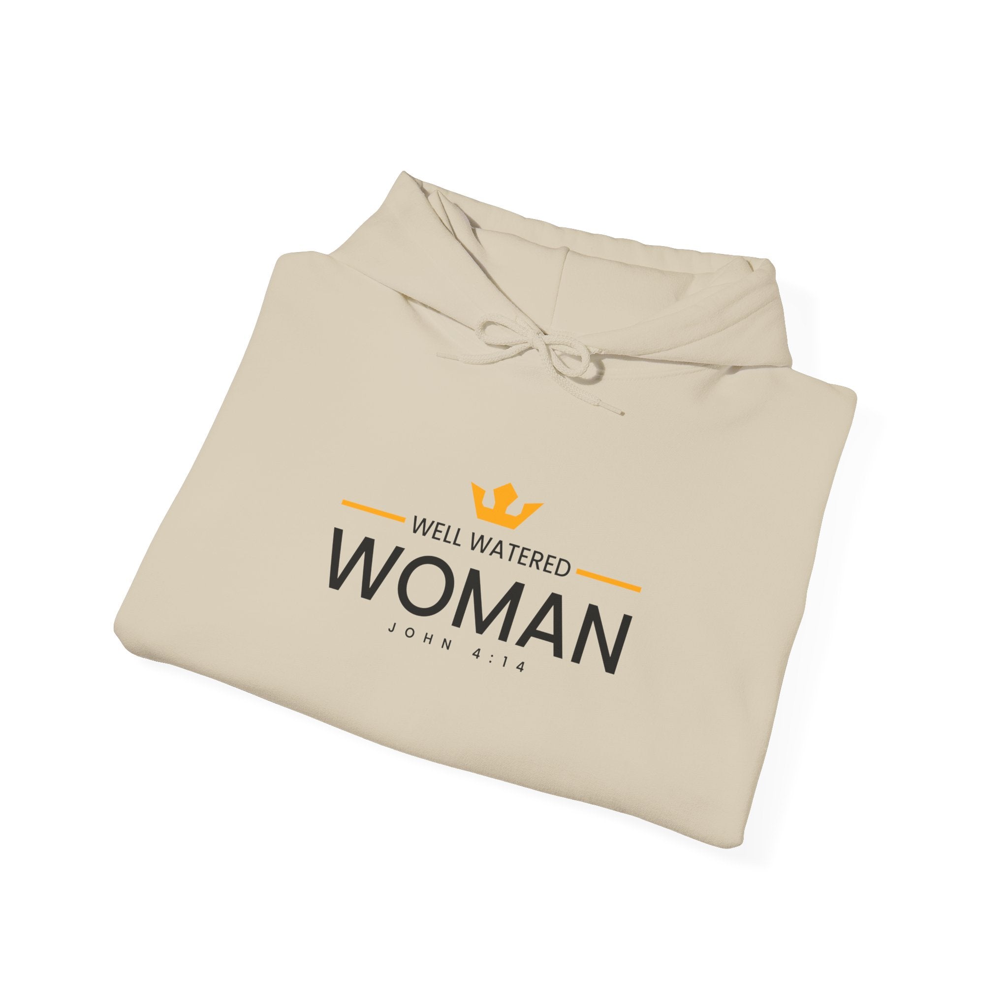 Unisex Heavy Blend™ Hoodie featuring Well Watered Woman design, soft fabric, and hooded style, ideal for casual wear.