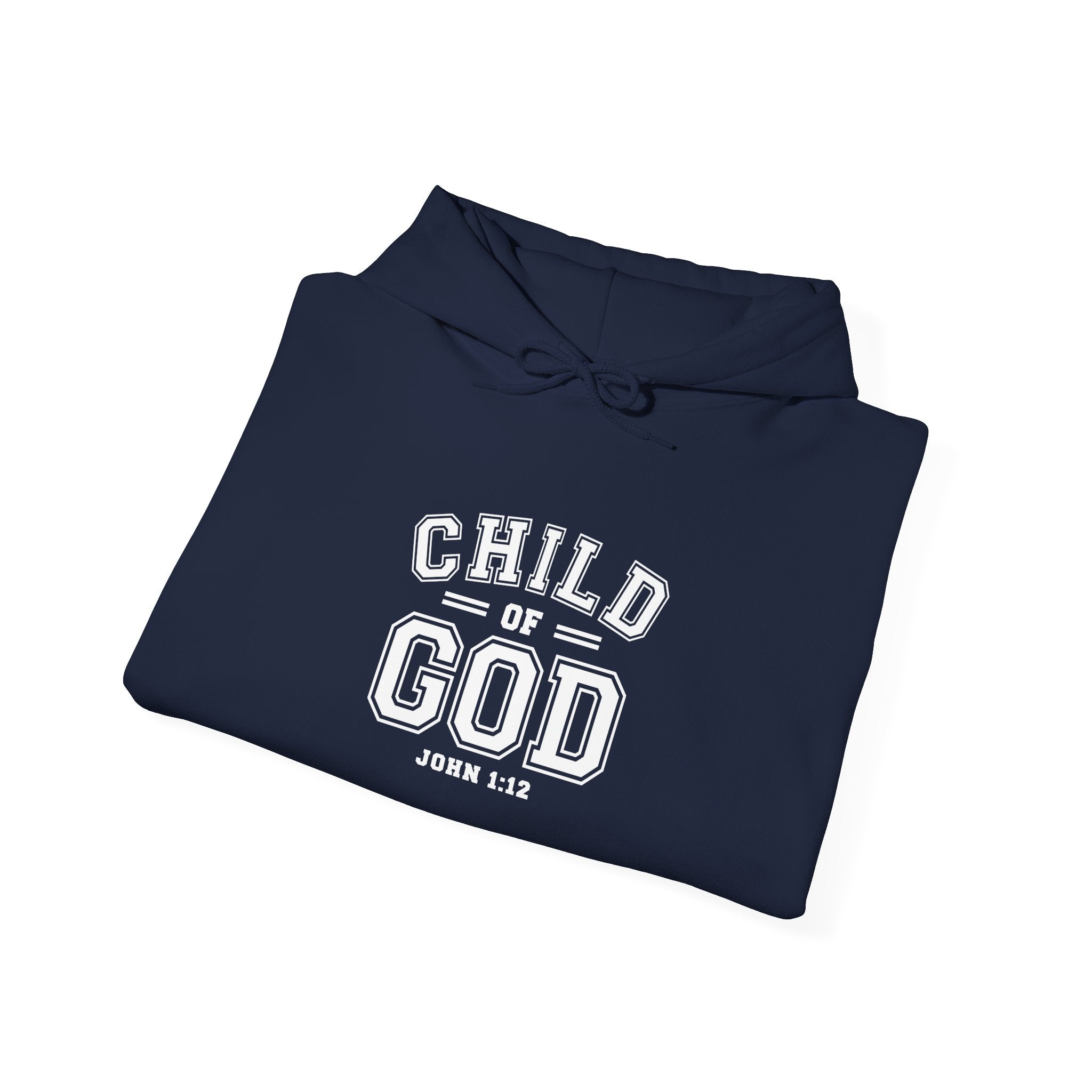 Unisex Child of God heavy blend hoodie by Printify with a front graphic design, soft fabric, and hooded sweatshirt style.