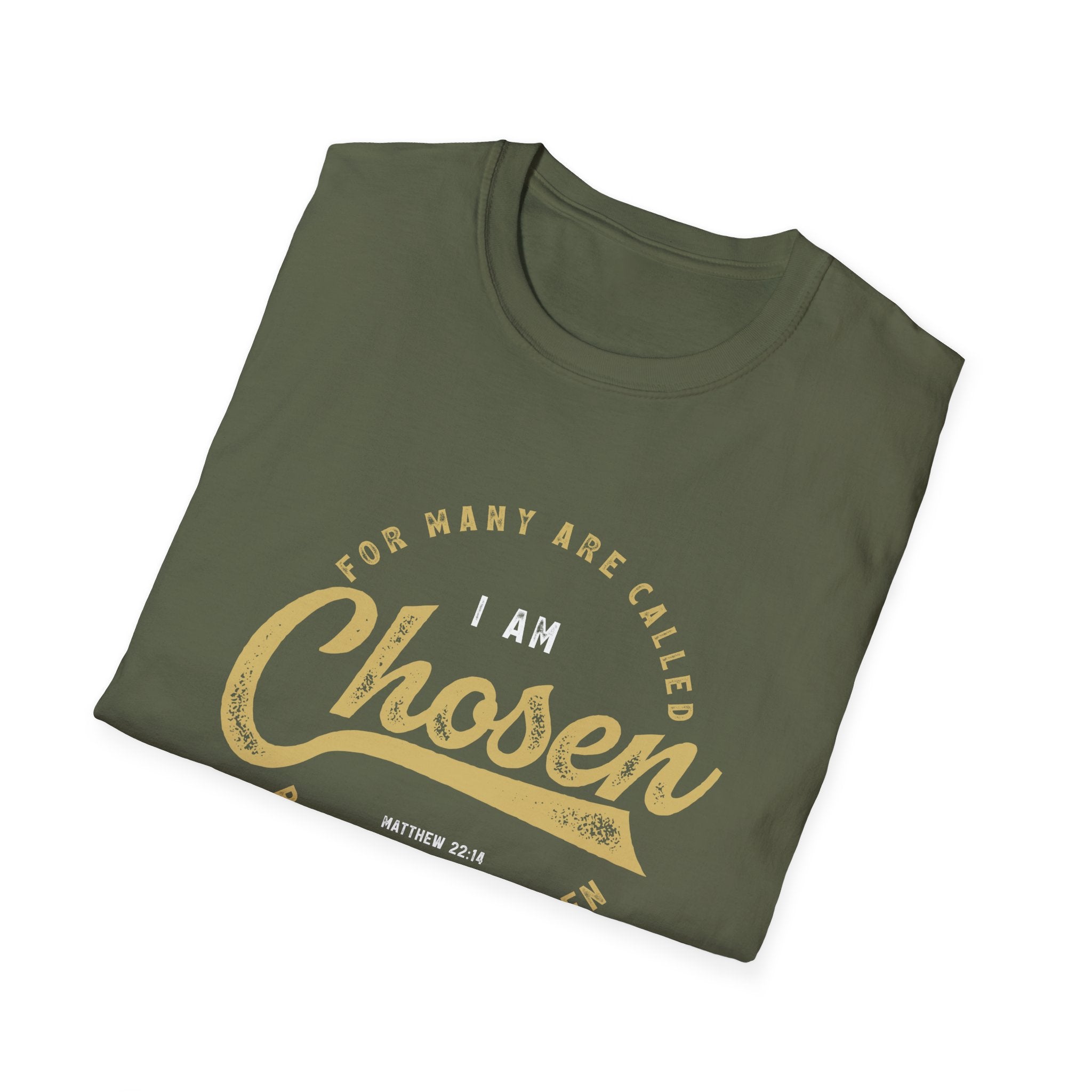 Unisex softstyle T-shirt with "I Am Chosen" print by Printify, featuring a comfortable fit and stylish design.