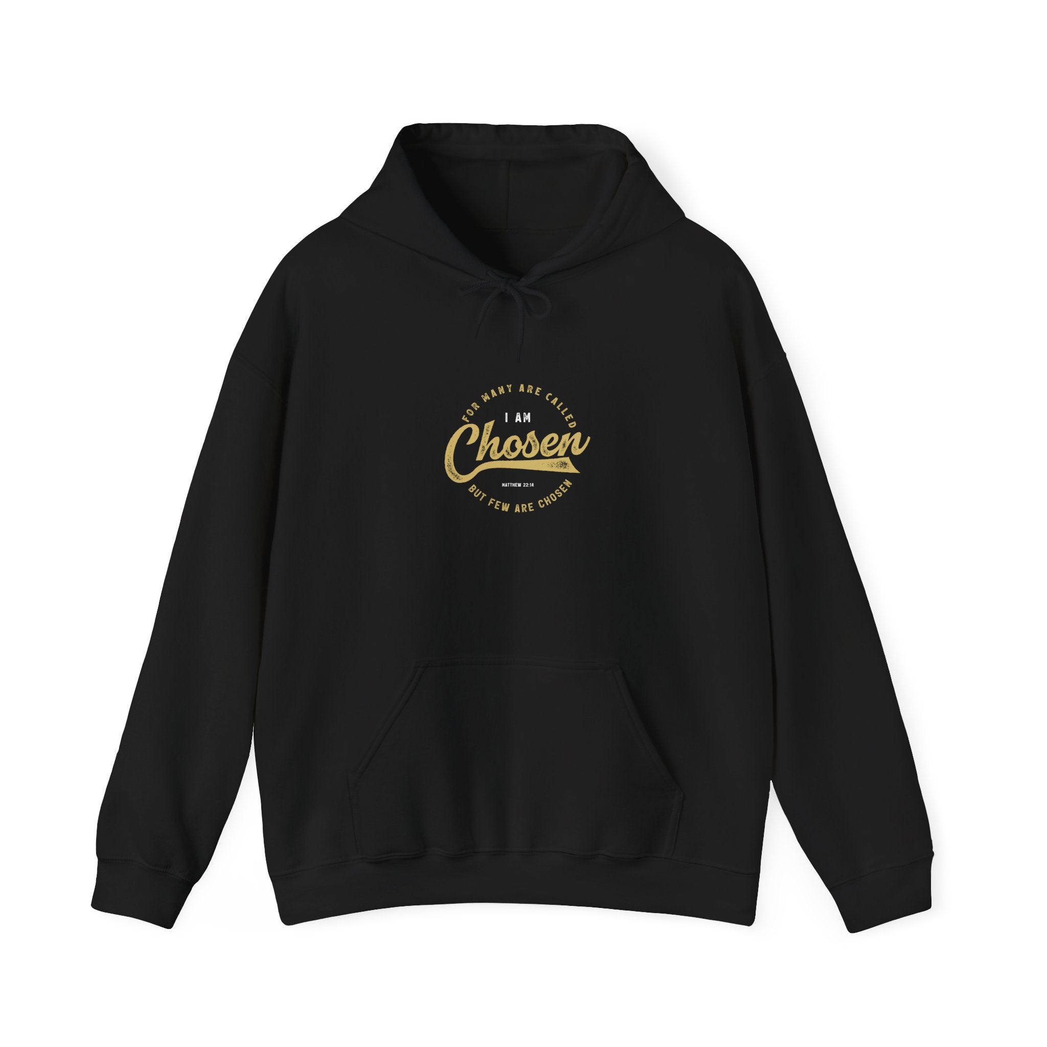 Unisex Heavy Blend™ Hoodie with "I Am Chosen" print by Printify, showing the front view with hoodie and logo detail.