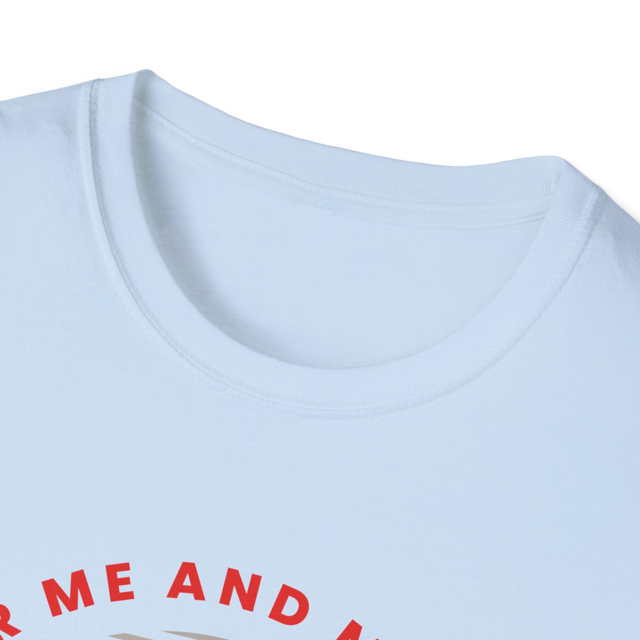 Unisex softstyle T-shirt with biblical quote "As for Me and My House We Will Serve the Lord" by Printify, showing front view.