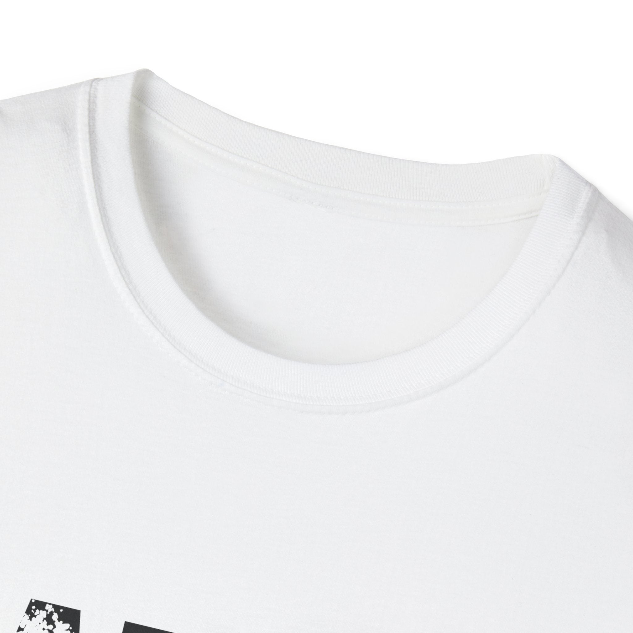 Unisex softstyle T-shirt with biblical message "The Battle Belongs to the Lord" printed in black on white fabric.
