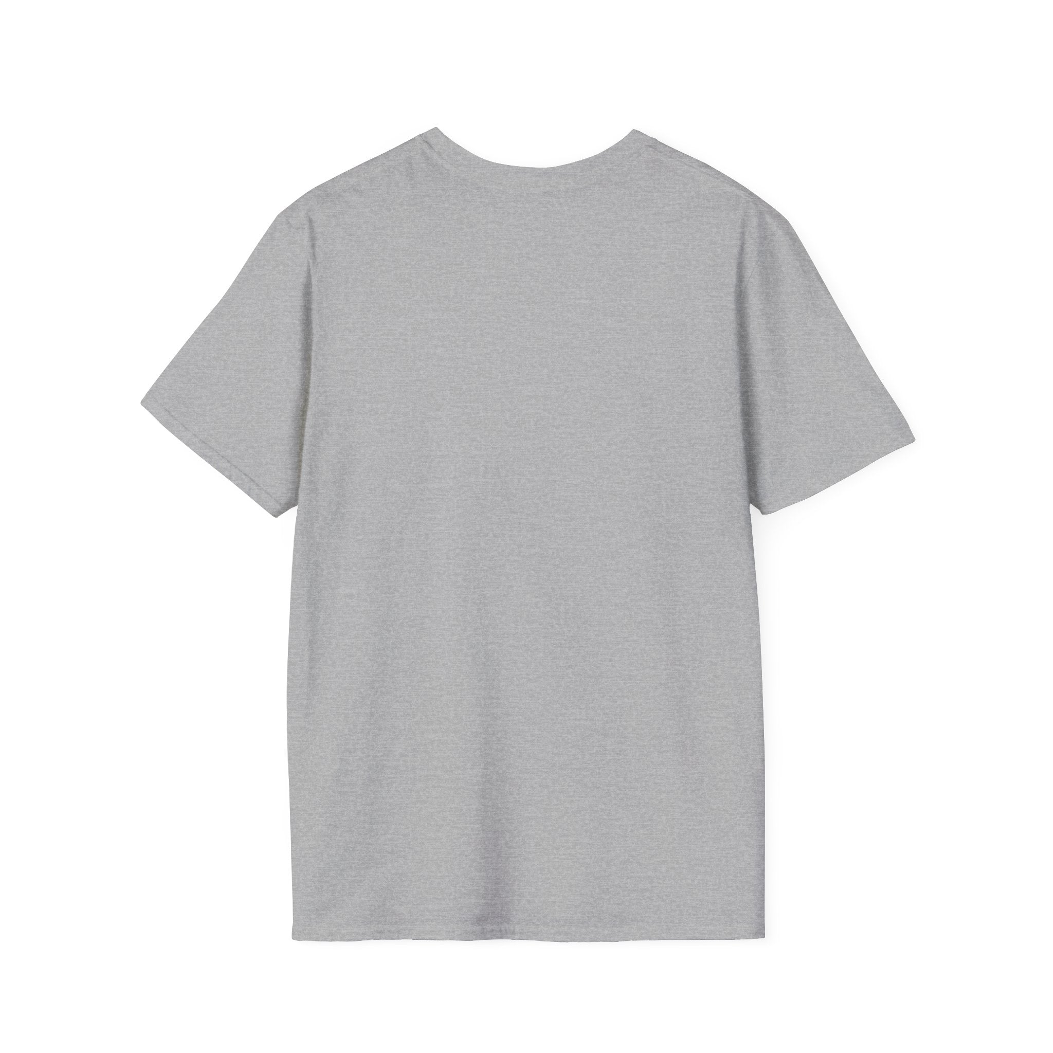Unisex softstyle T-shirt with inspirational text "As for Me and My House We Will Serve the Lord" by Printify, displayed on a white background.