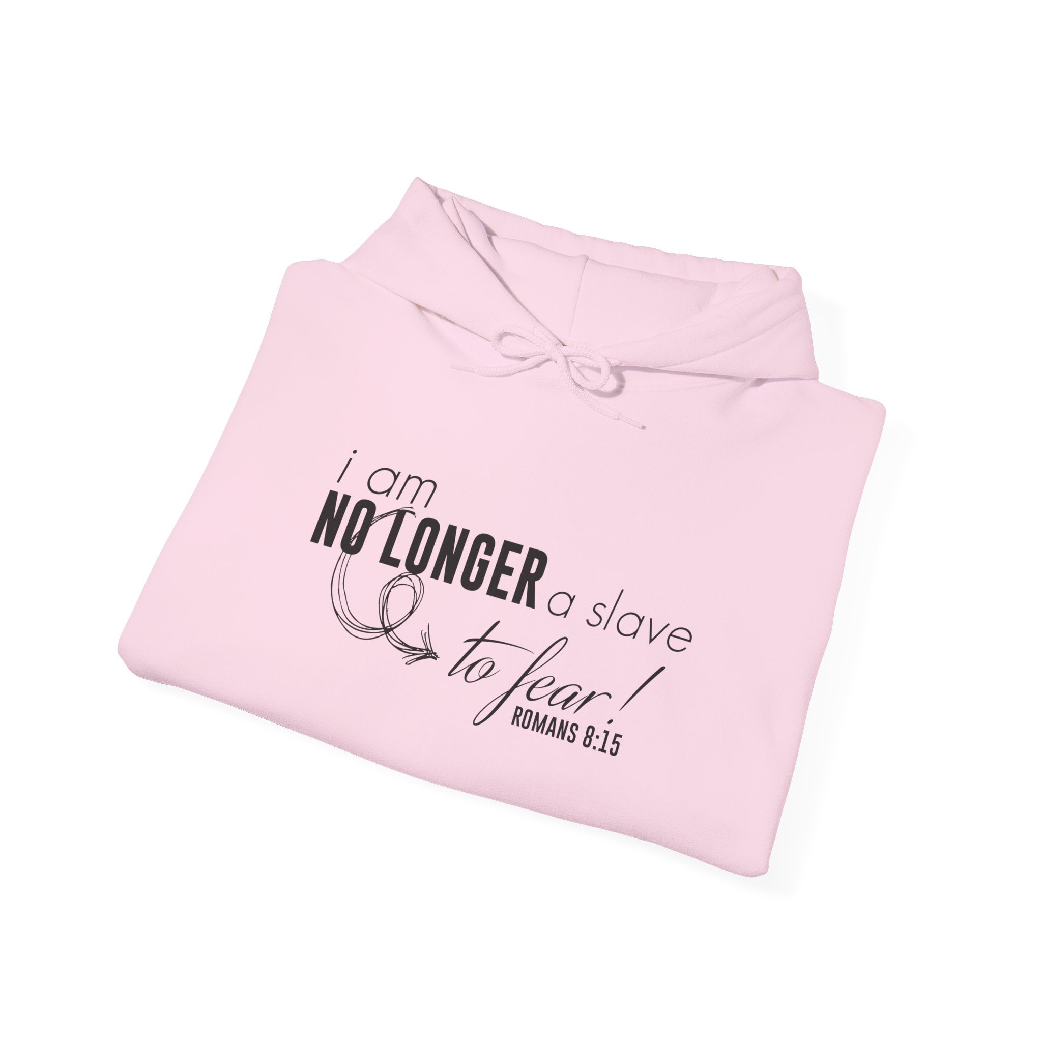 Unisex Heavy Blend™ hoodie with "I am No Longer A Slave to Fear" print, featuring a front design and comfortable fit.