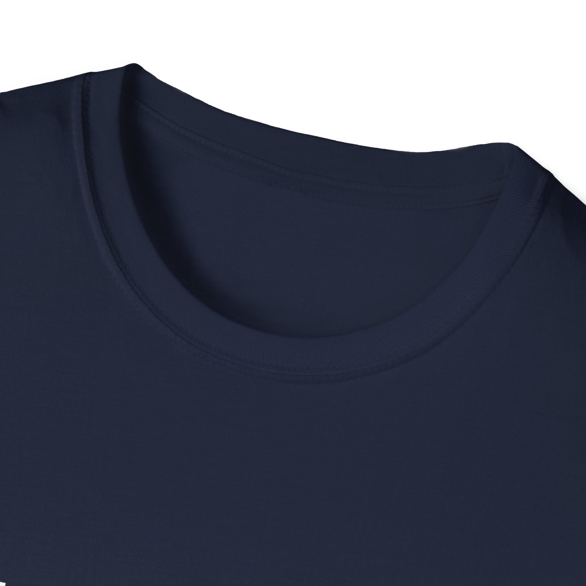 Unisex softstyle T-Shirt by Printify with "Be Strong and Courageous" slogan, displayed on a mannequin or laid flat.