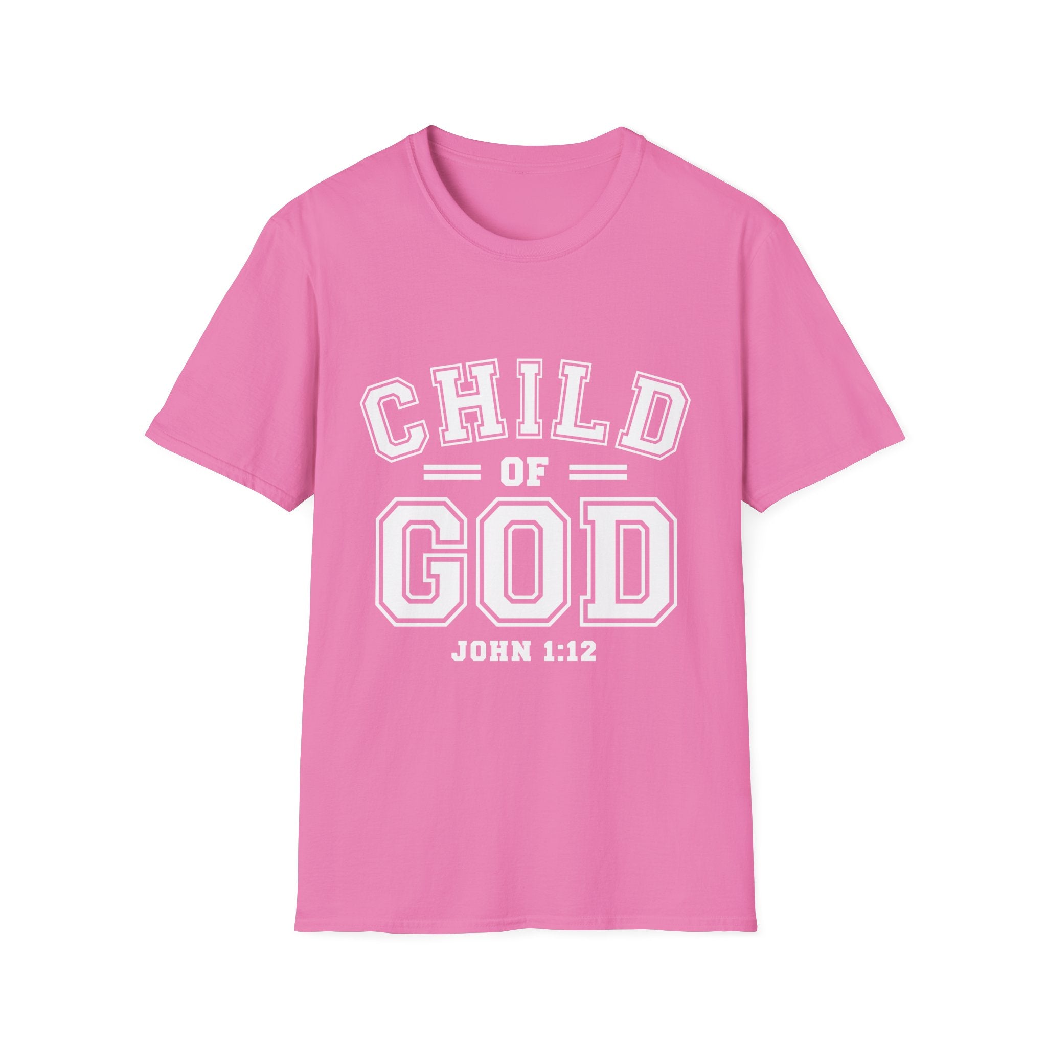 Unisex Softstyle T-Shirt with "Child of God" print, featuring comfortable fabric and casual fit, by Printify.