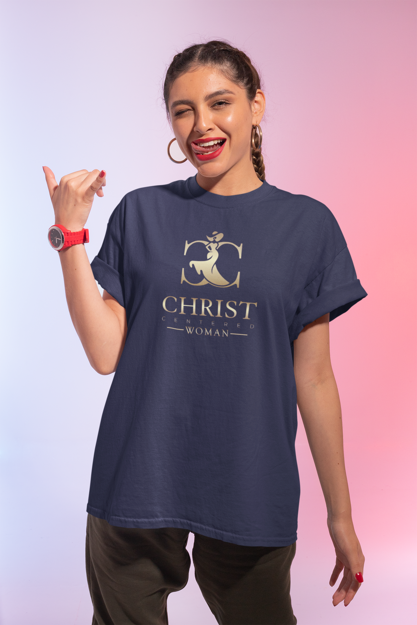 Christ Centered Woman: Women's Softstyle T-Shirt: She Is Not Afraid - Christ Centered Ministries