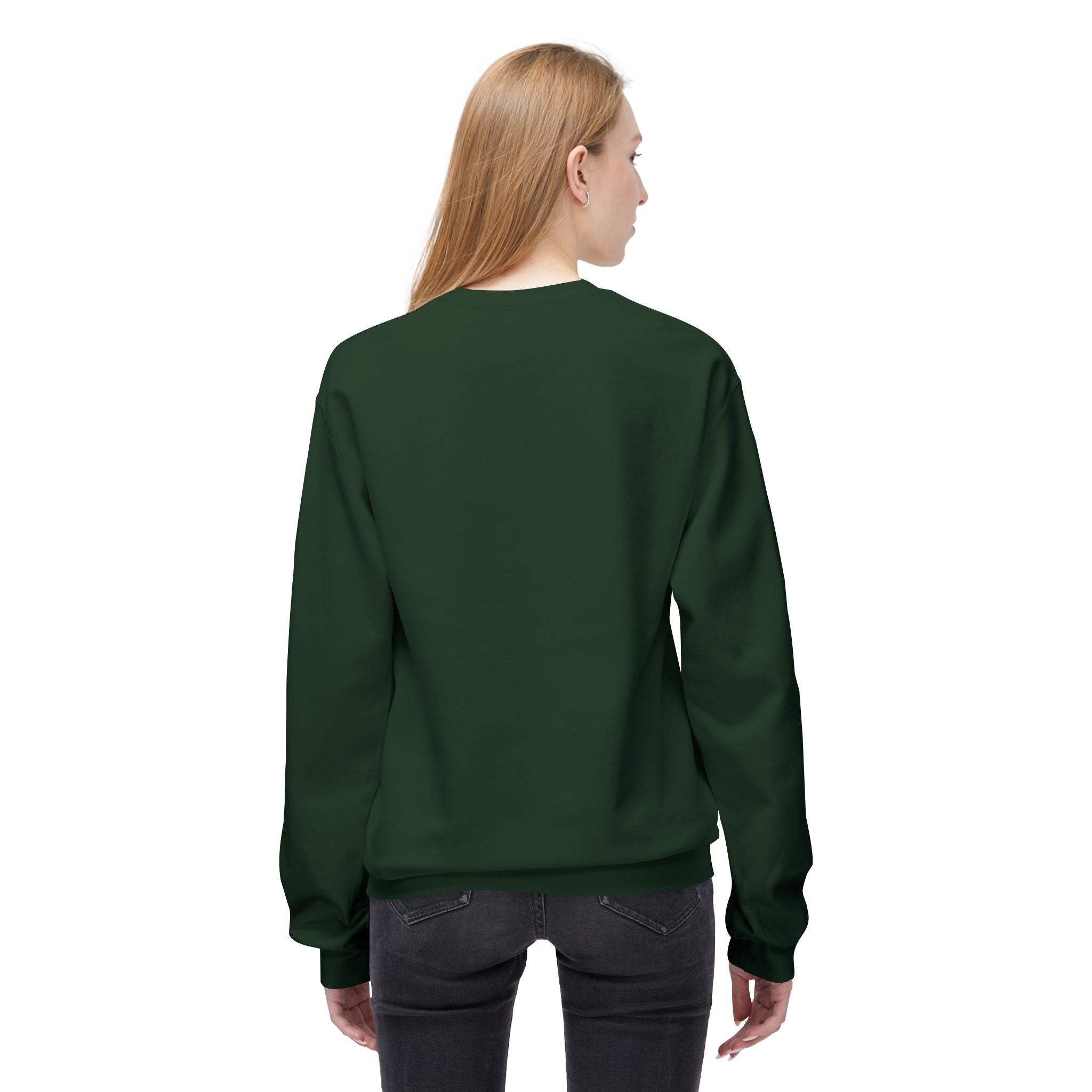 Unisex midweight softstyle fleece crewneck sweatshirt with "Be Still" print, in a cozy, casual style by Printify.