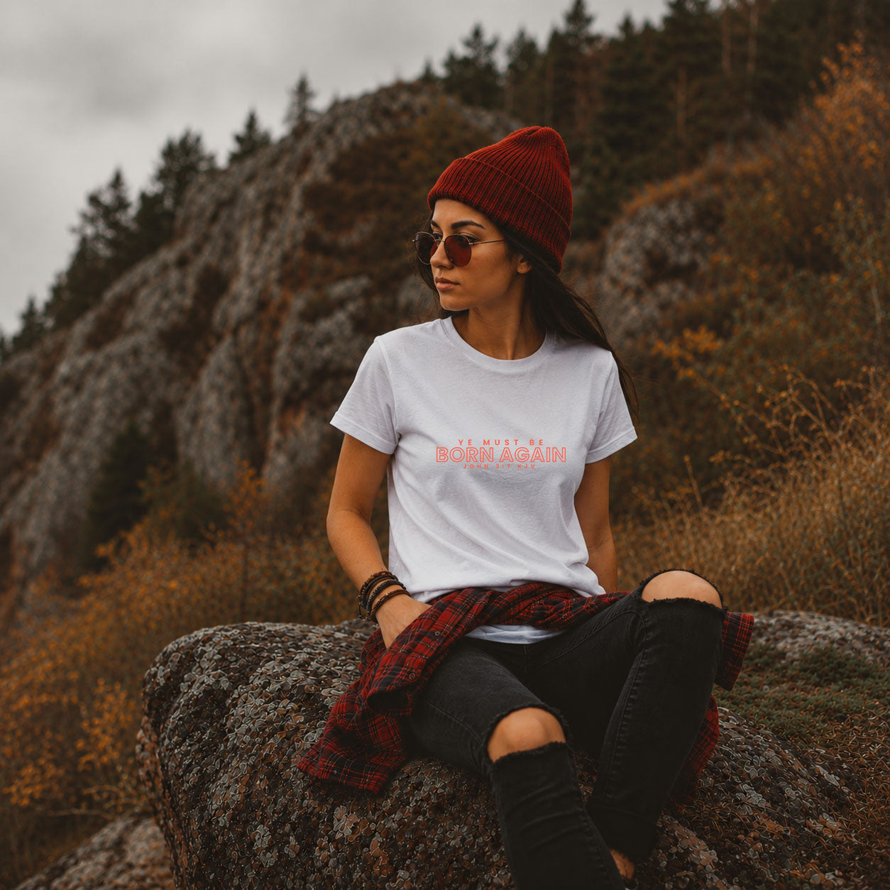 Unisex softstyle T-shirt with "Ye Must Be Born Again" printed design, made by Printify, casual apparel for men and women.