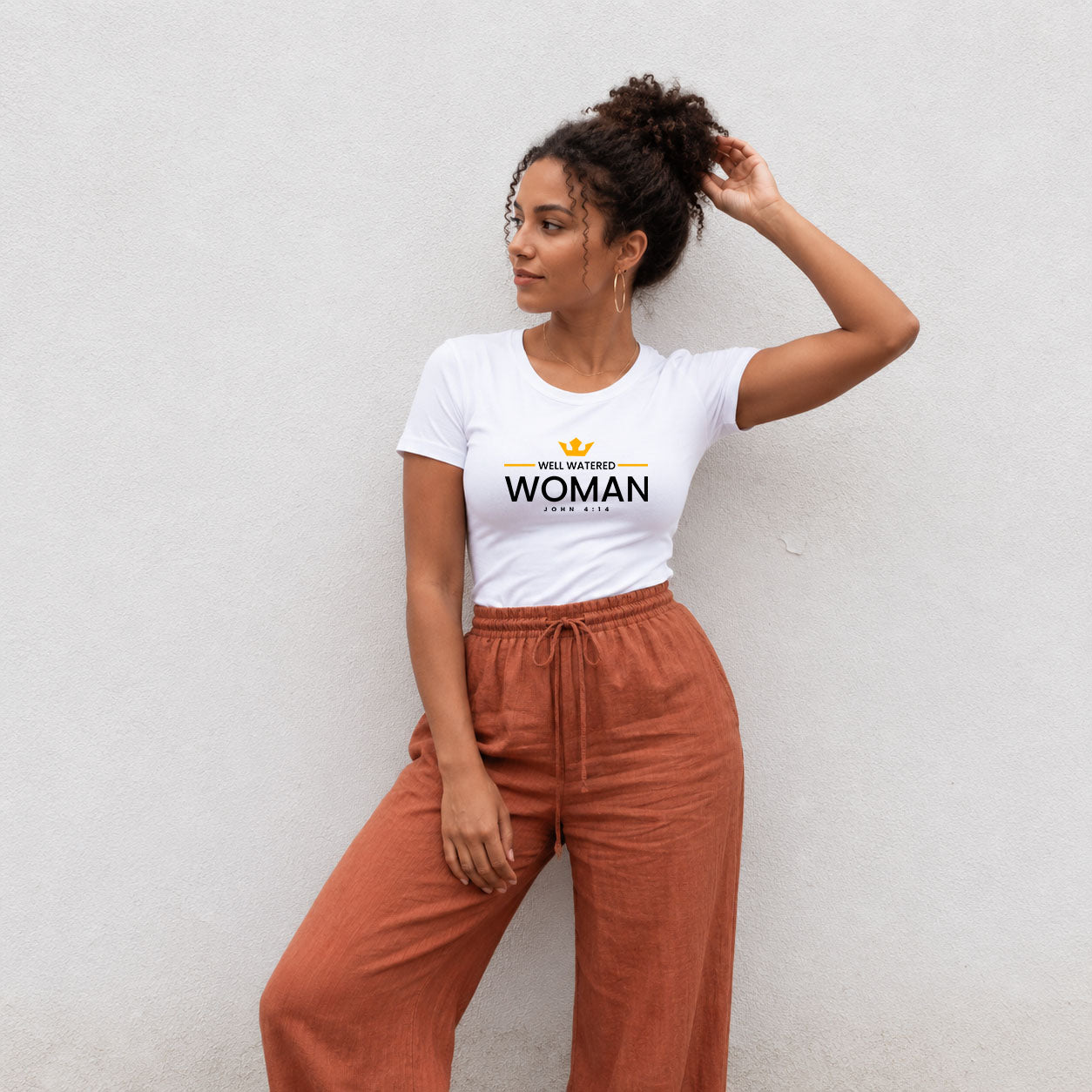 Women's Softstyle Tee "Well Watered Woman" by Printify, featuring a comfortable fit and vibrant water-themed design.