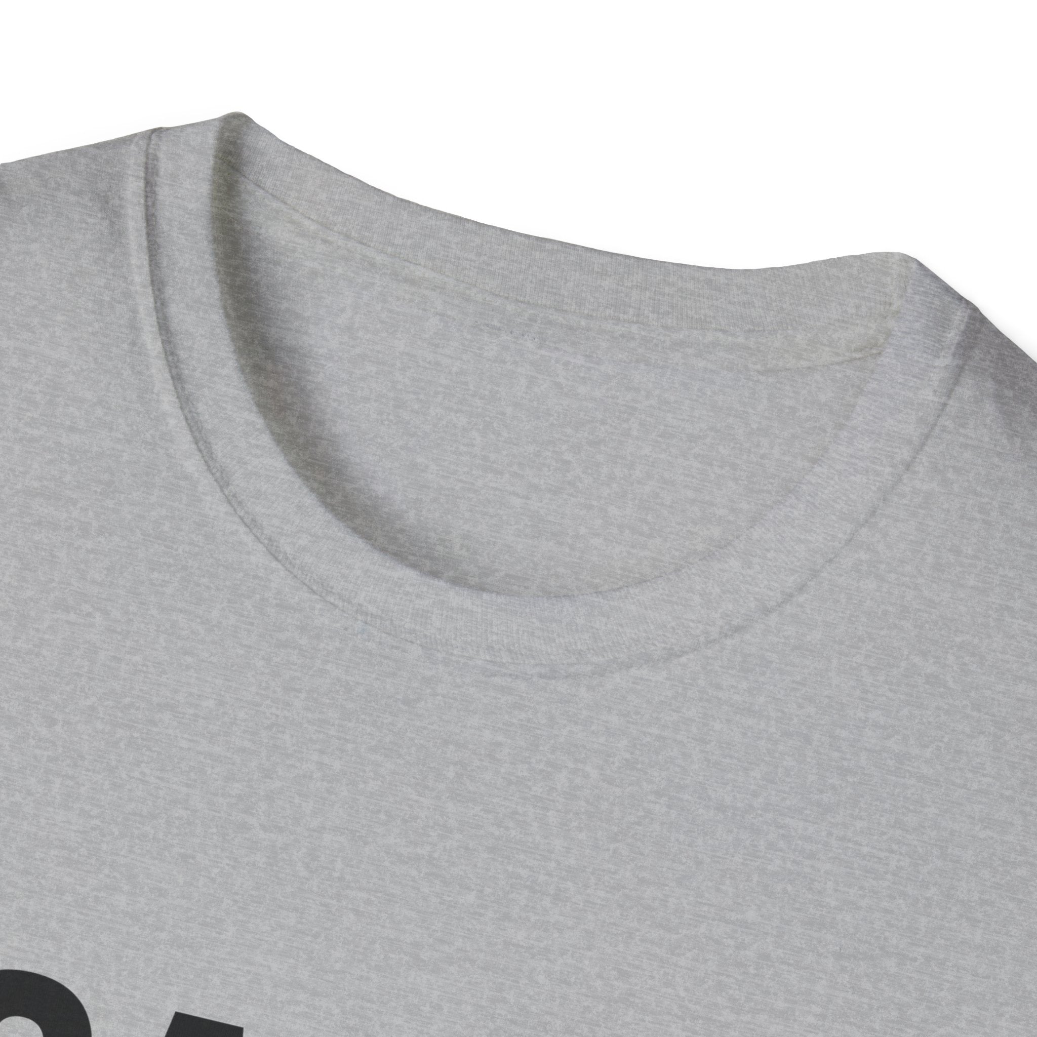 Unisex softstyle T-shirt with Christian quote "I Can Do All Things Through Christ" in black text on white fabric, casual style.