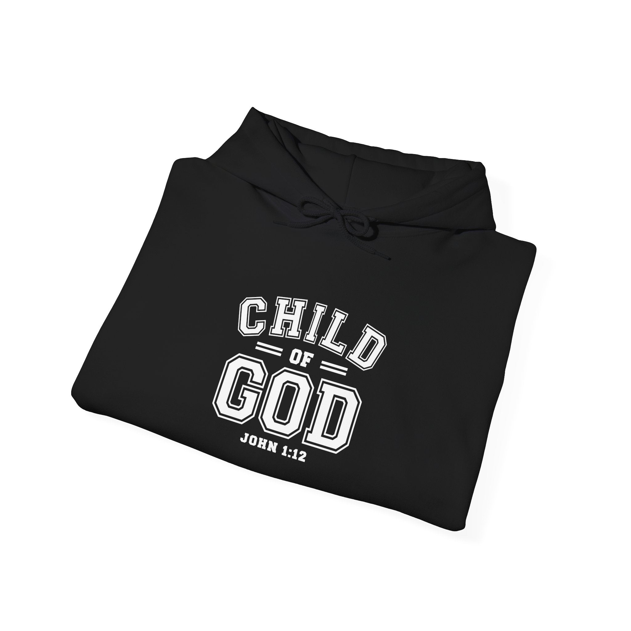 Unisex Child of God Heavy Blend hoodie by Printify, featuring a front graphic design, soft fabric, and hooded style.