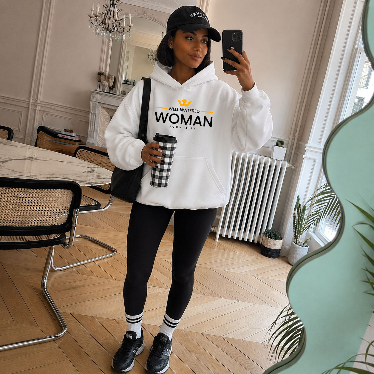Unisex Heavy Blend hoodie featuring Well Watered Woman design, showcasing a comfortable, casual sweatshirt with printed artwork.