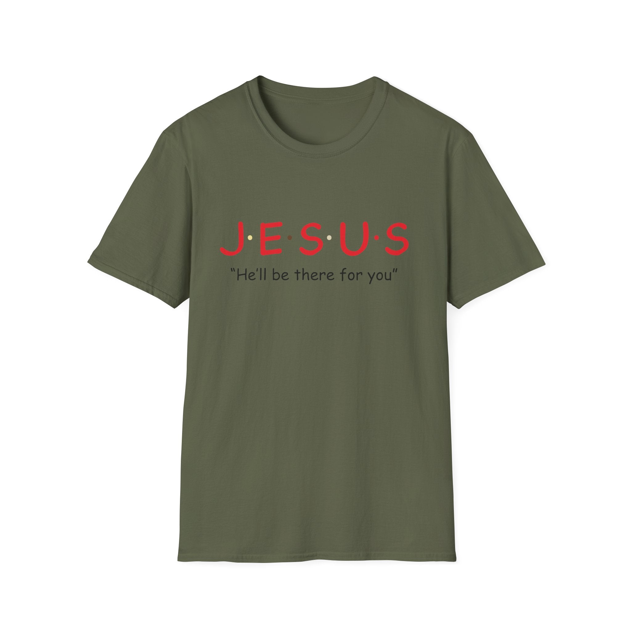 Unisex softstyle Jesus T-shirt by Printify featuring a Christian-themed design and comfortable fit.