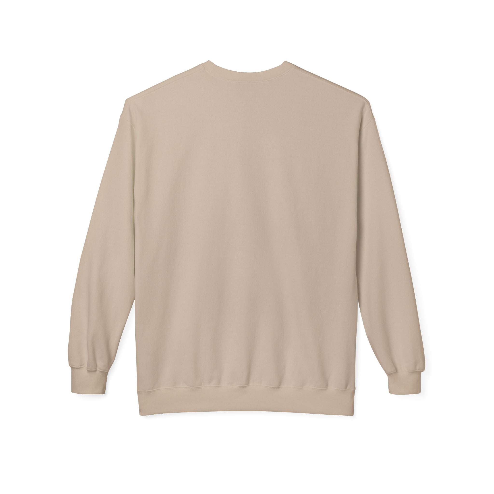 Unisex midweight softstyle fleece crewneck sweatshirt with "Fearfully and Wonderfully Made" print, by Printify.