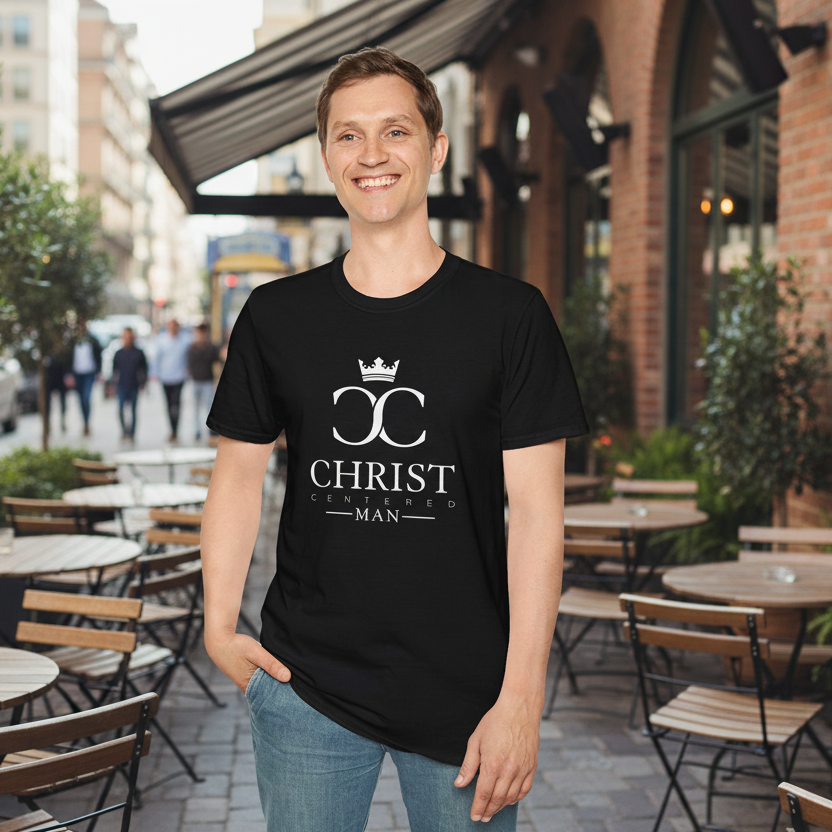 Christ Centered Man: Unisex Softstyle T-Shirt: God Is My Strength