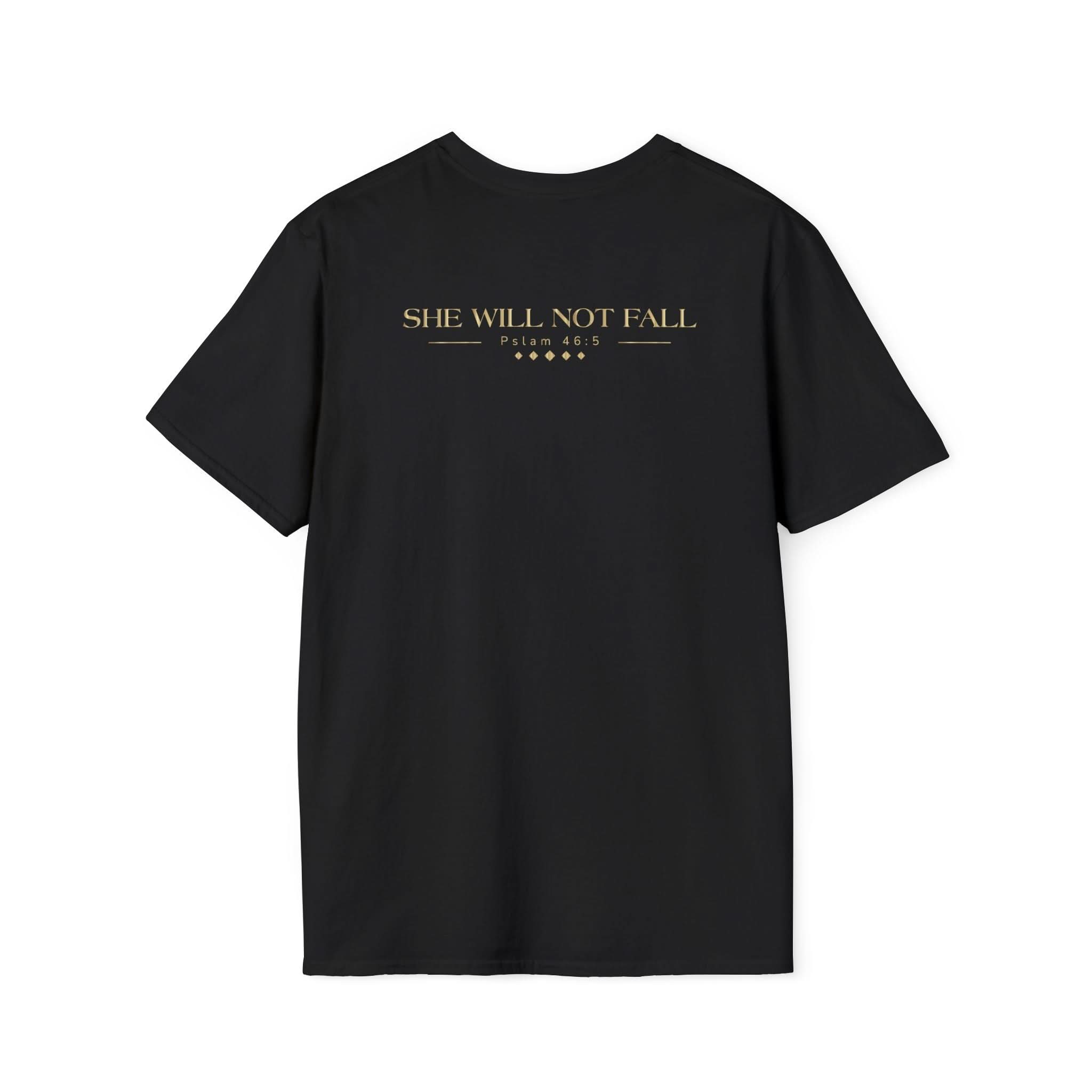 Christ Centered: Unisex Softstyle T-Shirt: She Will Not Fall - Christ Centered Ministries