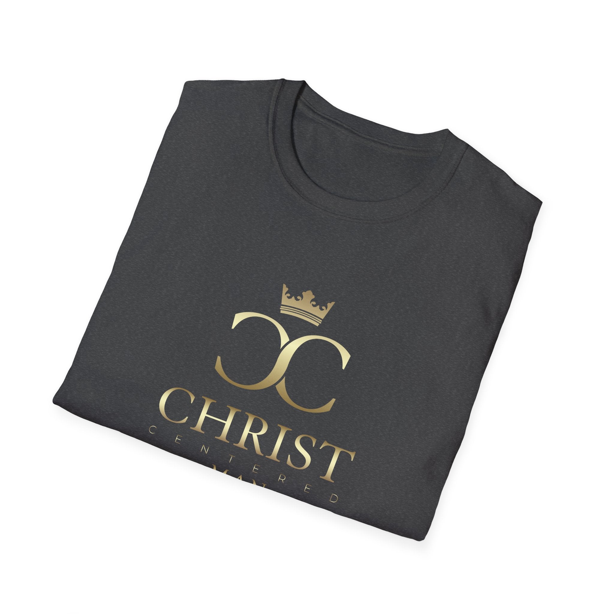 Unisex softstyle T-shirt featuring a Christ-centered design with the phrase "God Is Within Her," in black text on a white shirt.