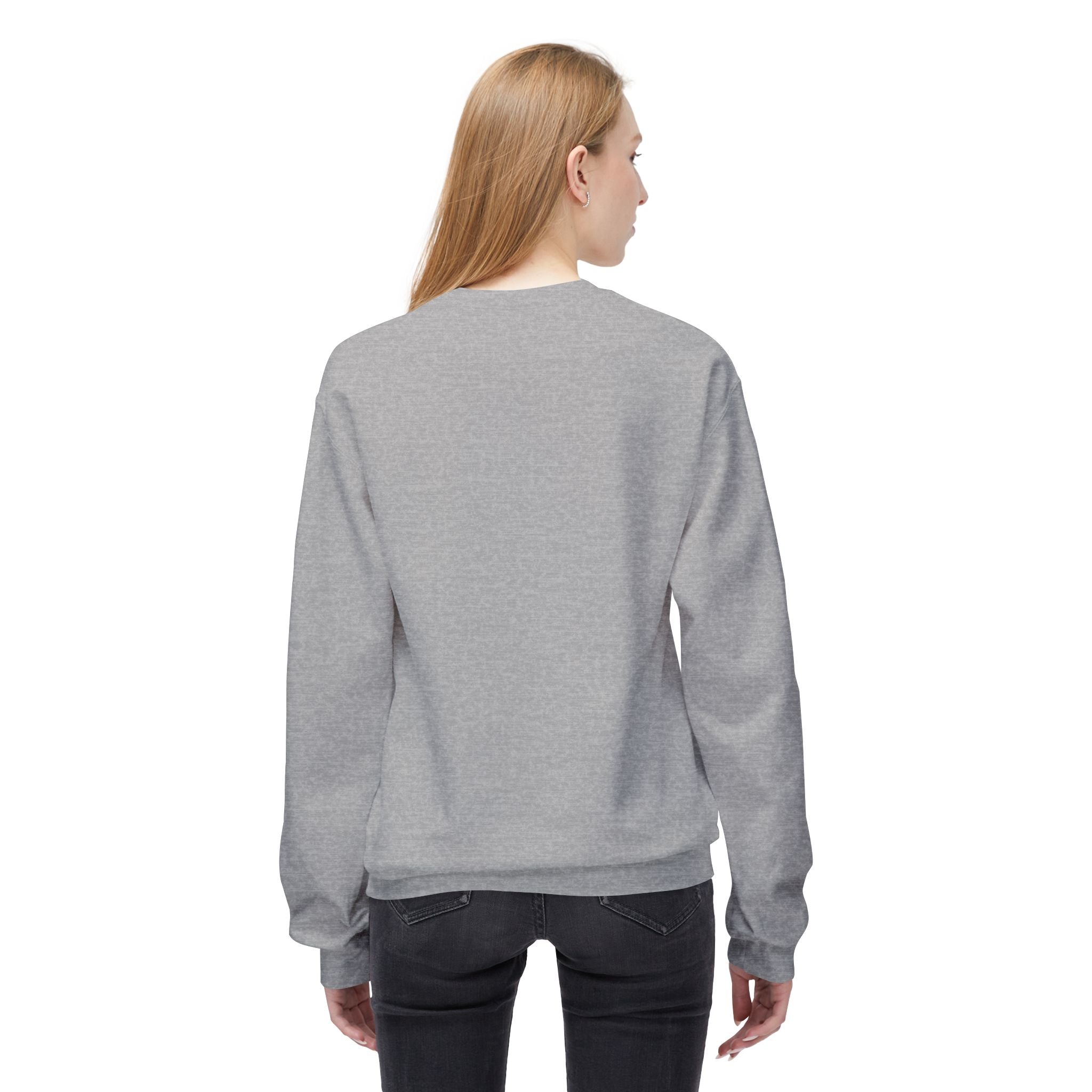 Unisex midweight softstyle fleece crewneck sweatshirt with religious quote "As for Me and My House We Will Serve the Lord" by Printify.