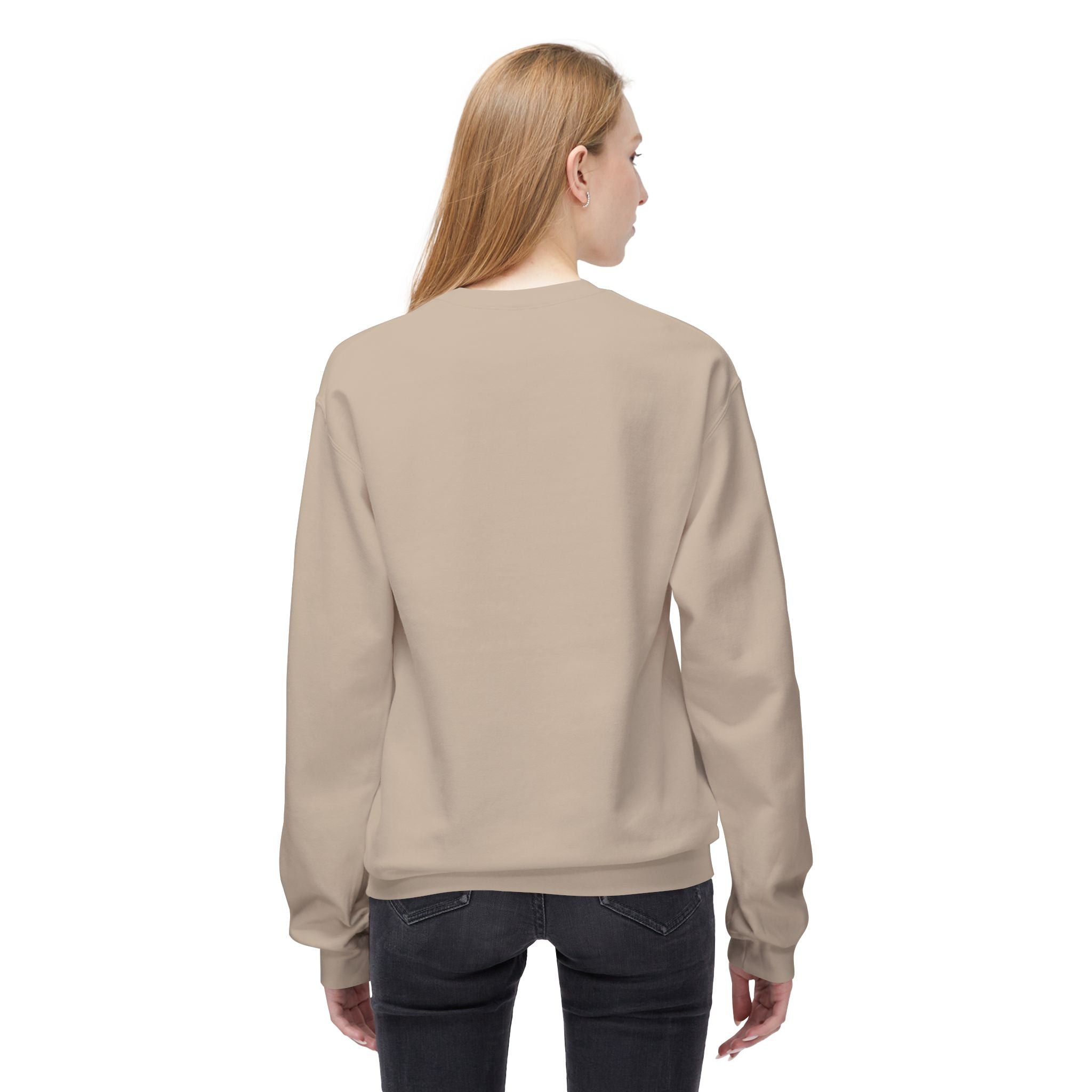 Unisex midweight softstyle fleece crewneck sweatshirt with religious quote "As for Me and My House We Will Serve the Lord" by Printify.