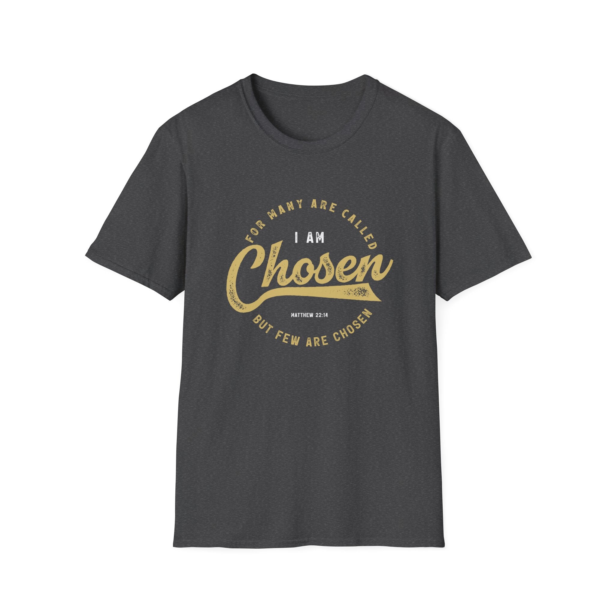 Unisex softstyle T-shirt from Printify with "I Am Chosen" printed design, in a comfortable casual style.