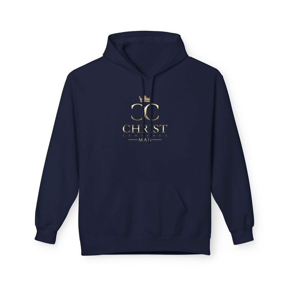 Unisex Christ Centered Man hoodie by Printify featuring a hooded sweatshirt with faith-inspired design and religious text.