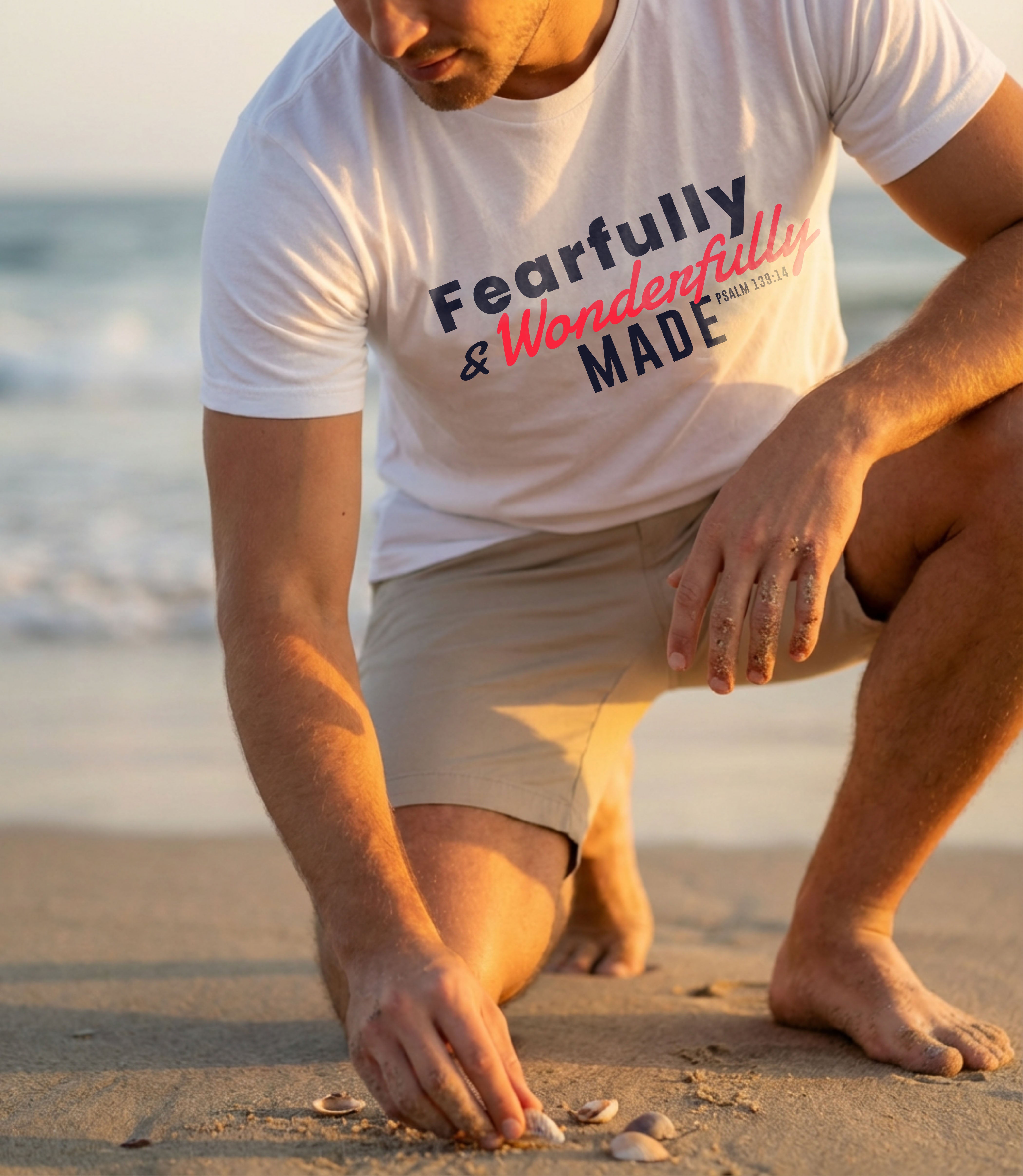Unisex Softstyle T-Shirt with "Fearfully and Wonderfully Made" print, featuring a comfortable fit and soft fabric from Printify.