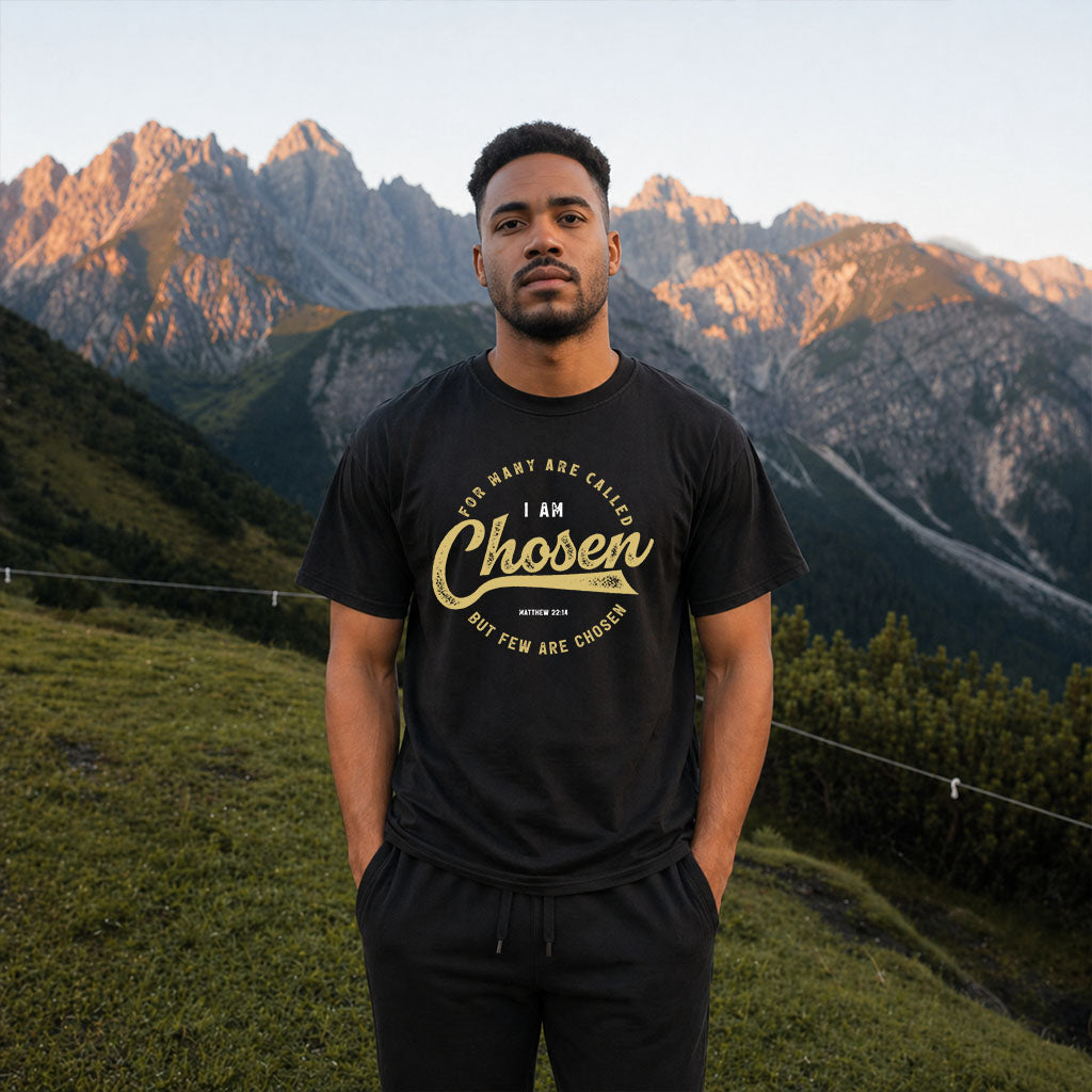 Unisex Softstyle T-Shirt by Printify featuring "I Am Chosen" design, shown in a relaxed fit with soft fabric and printed graphic.