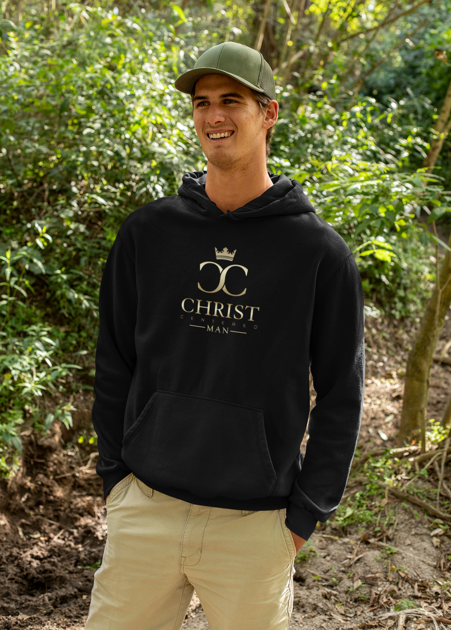 Christ Centered Man: Unisex Hooded Sweatshirt: Be Strong and Courageous - Christ Centered Ministries
