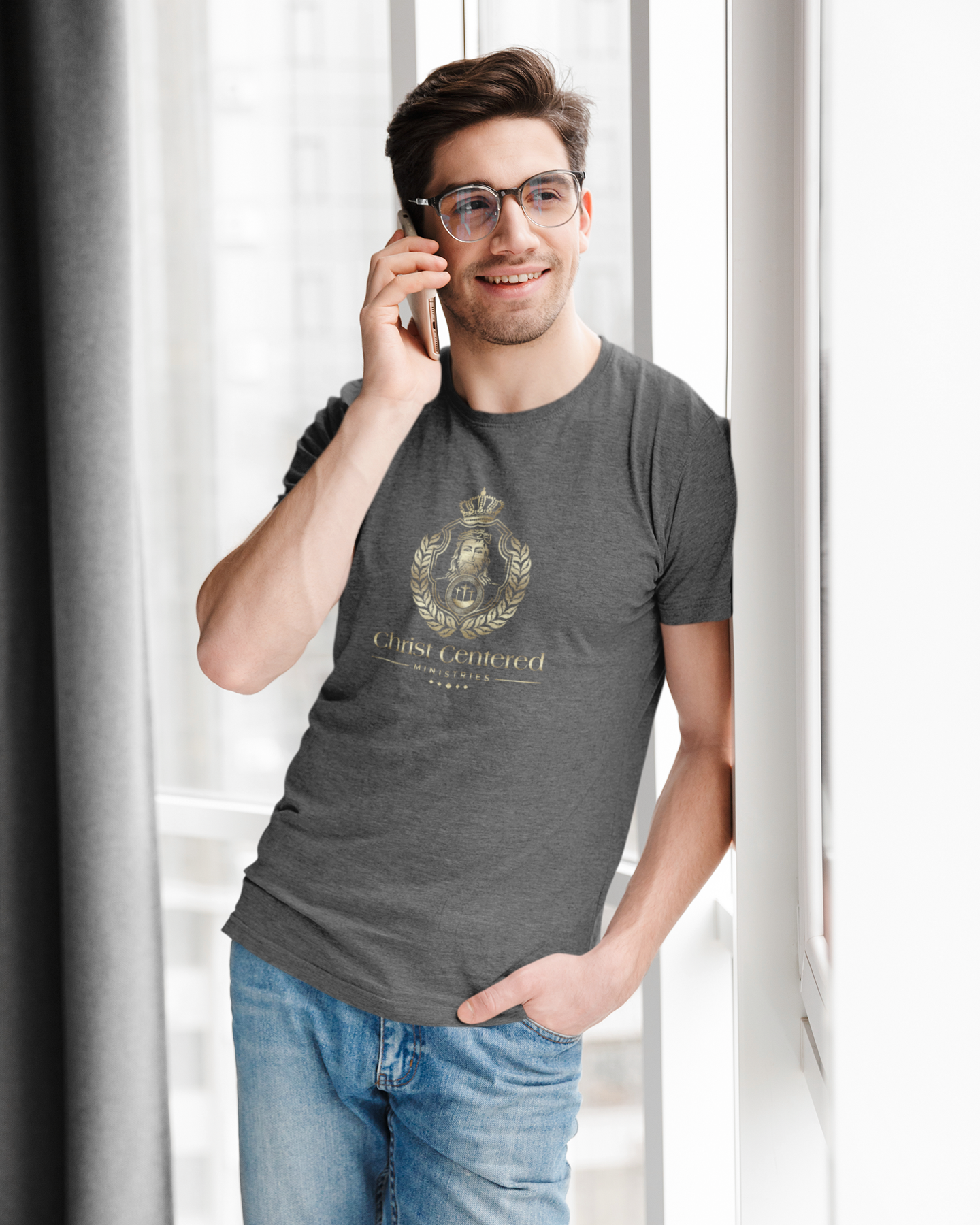 Jesus Crest: Unisex T-Shirt: God Is Our Refuge